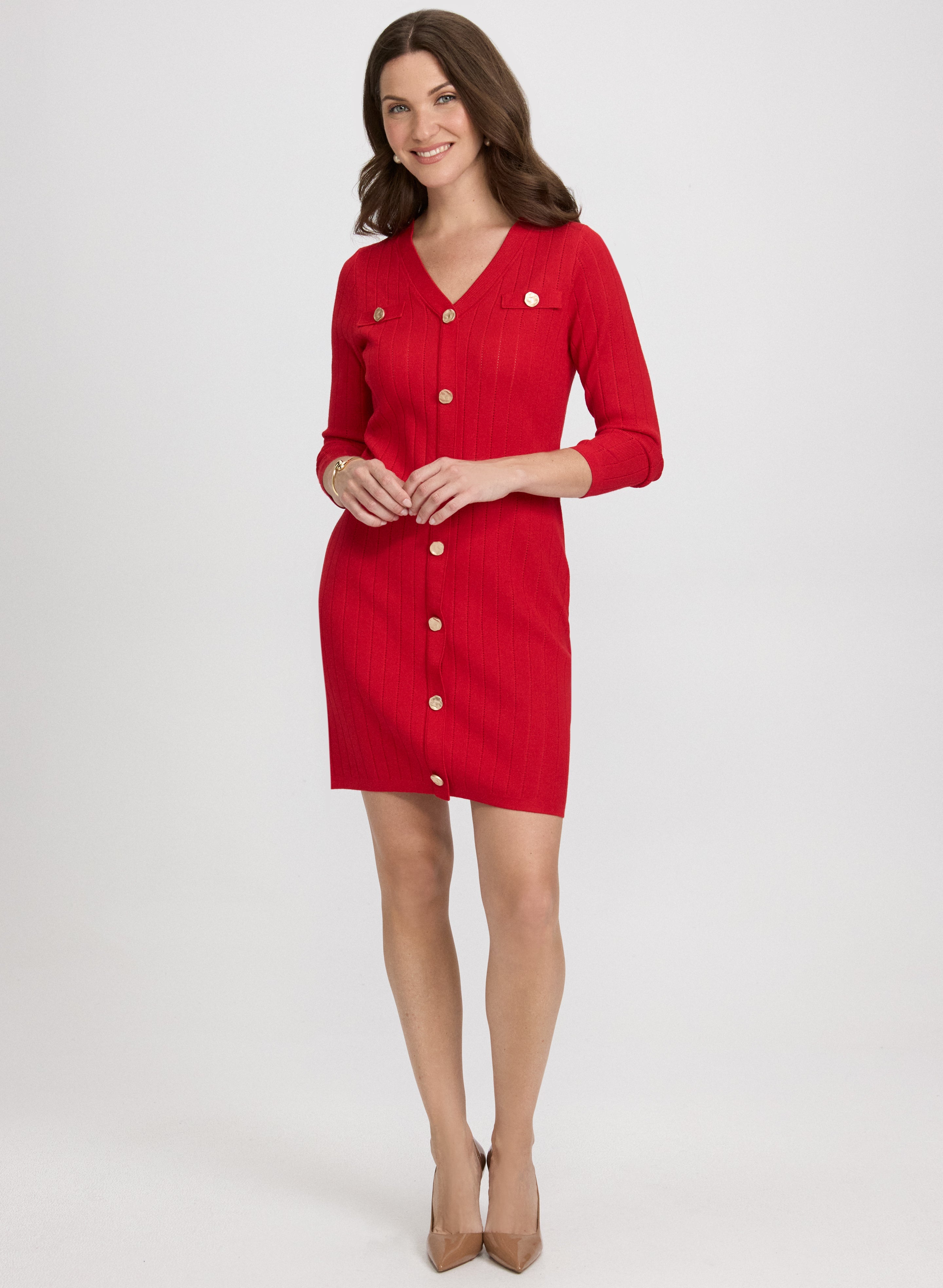 Button-Down Sweater Dress