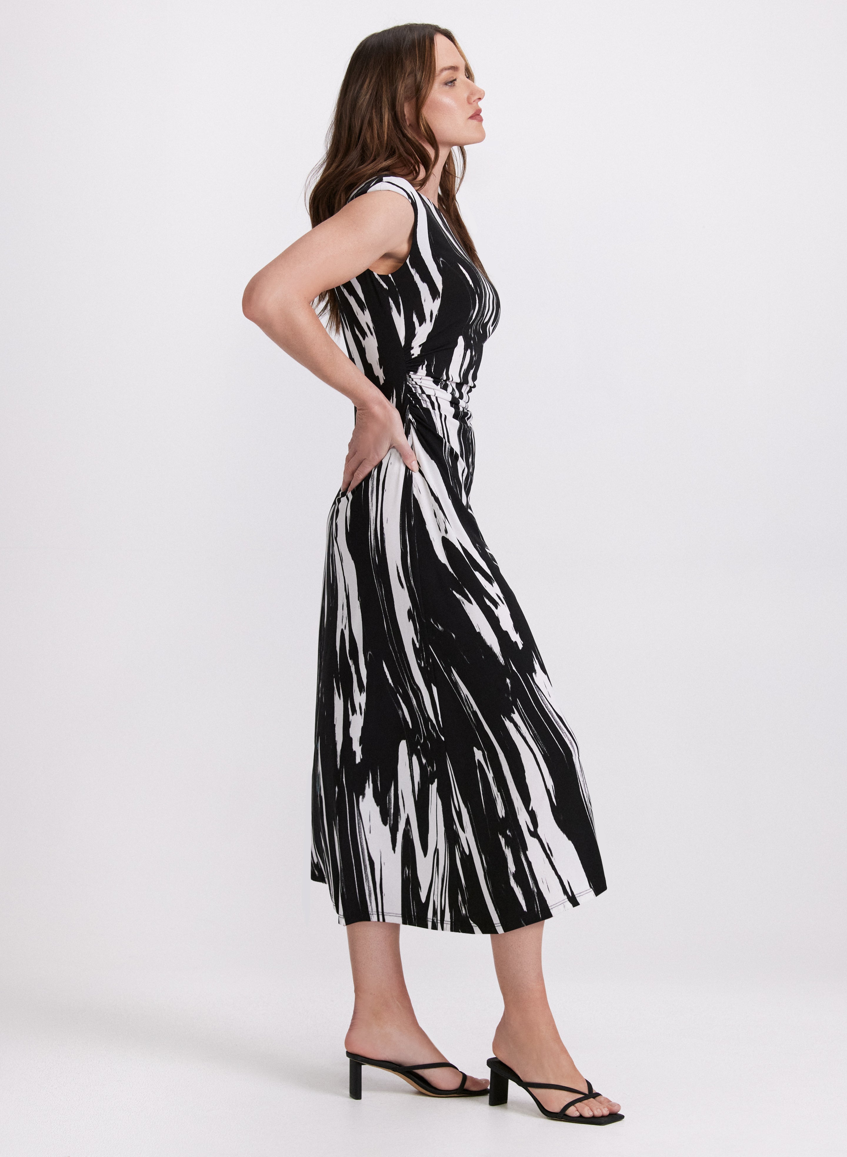 Brush Paint Print Dress