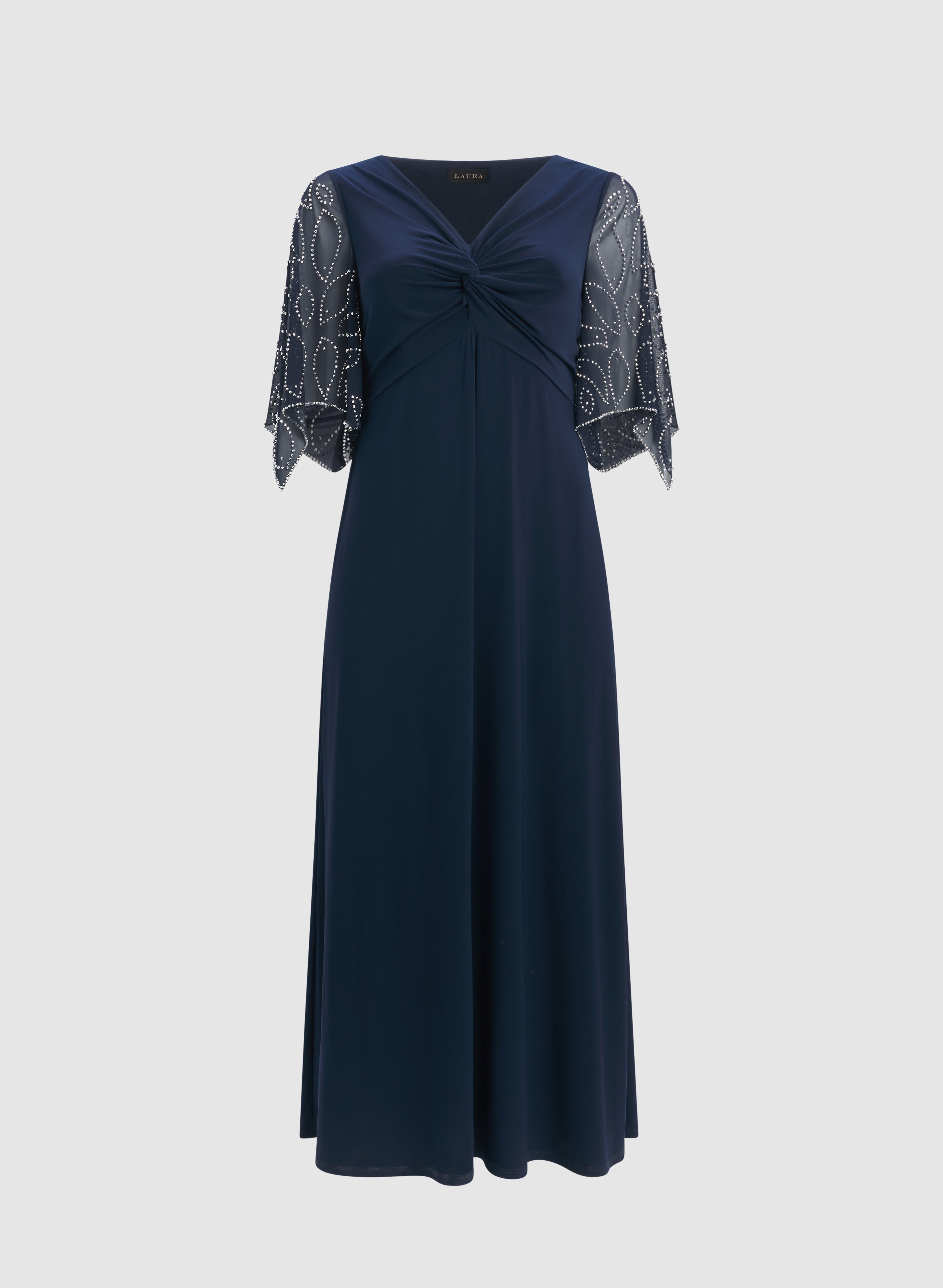 Beaded Flare Sleeve Dress