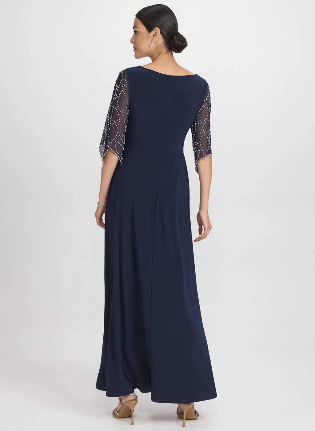 Beaded Flare Sleeve Dress