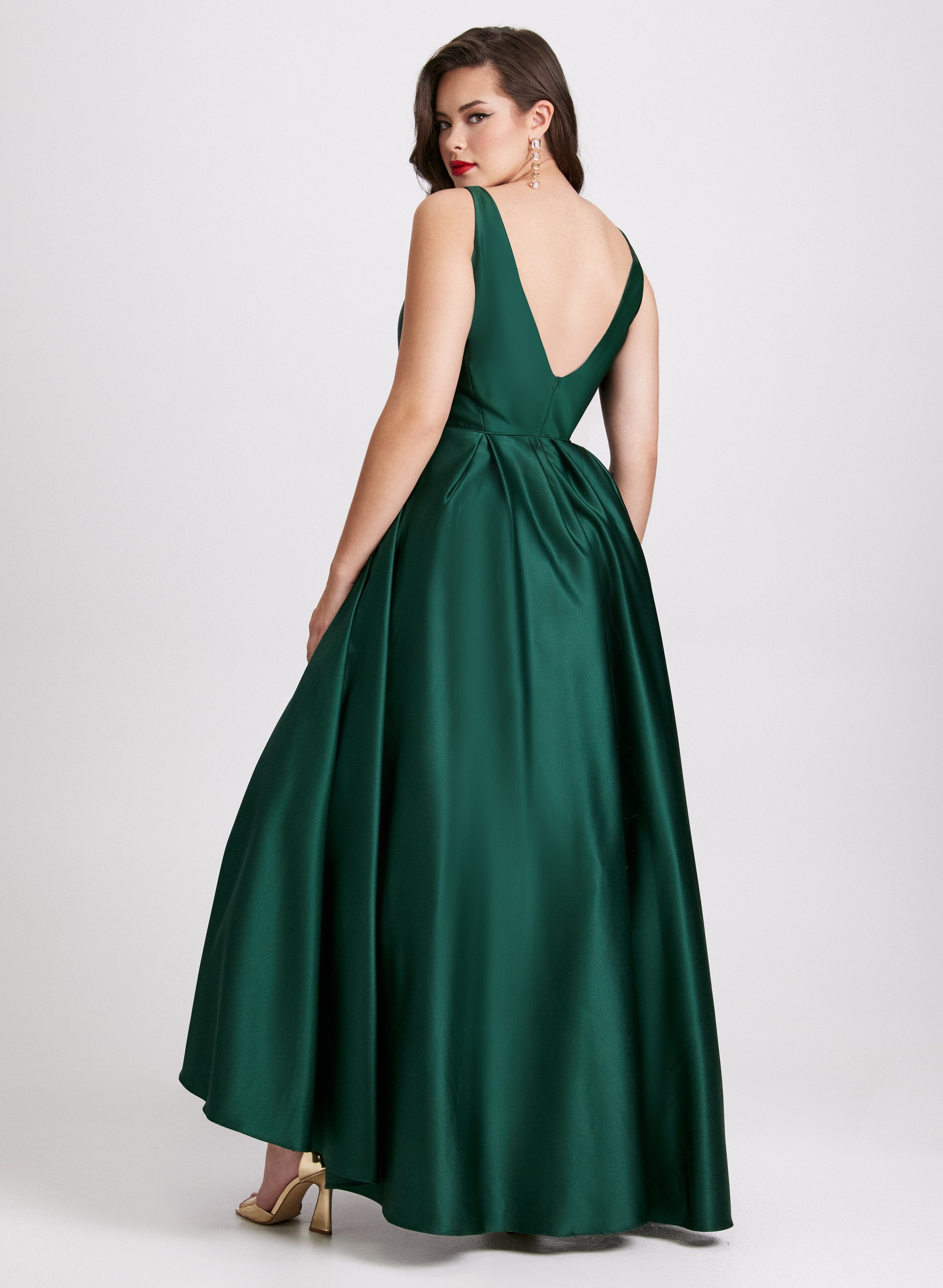 Asymmetric V-Neck Dress