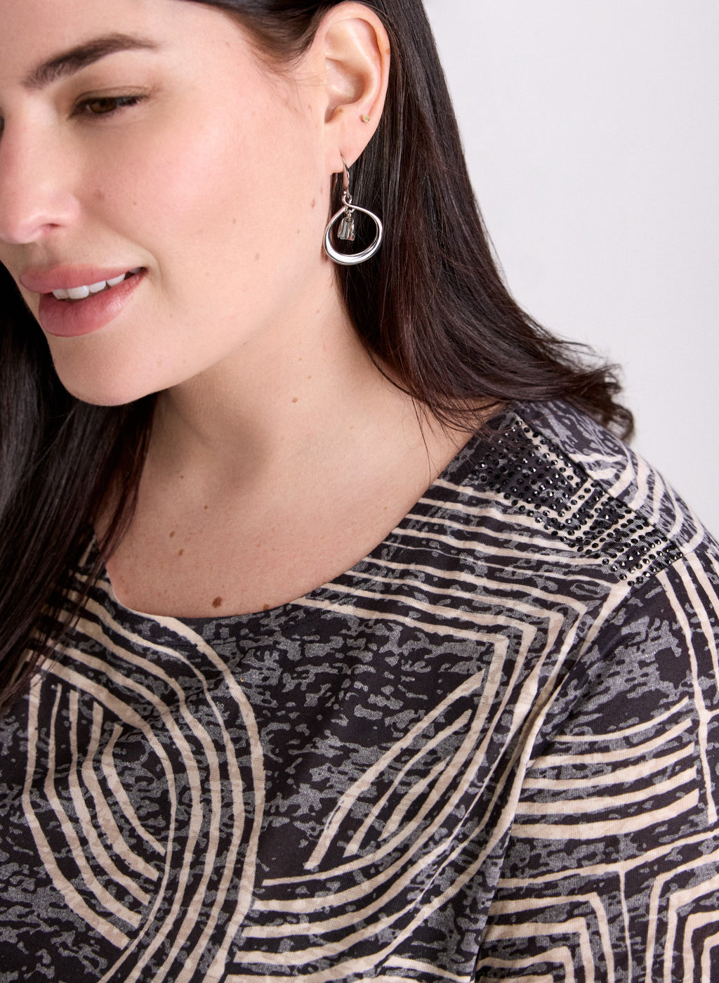 Abstract Striped Print T-Shirt