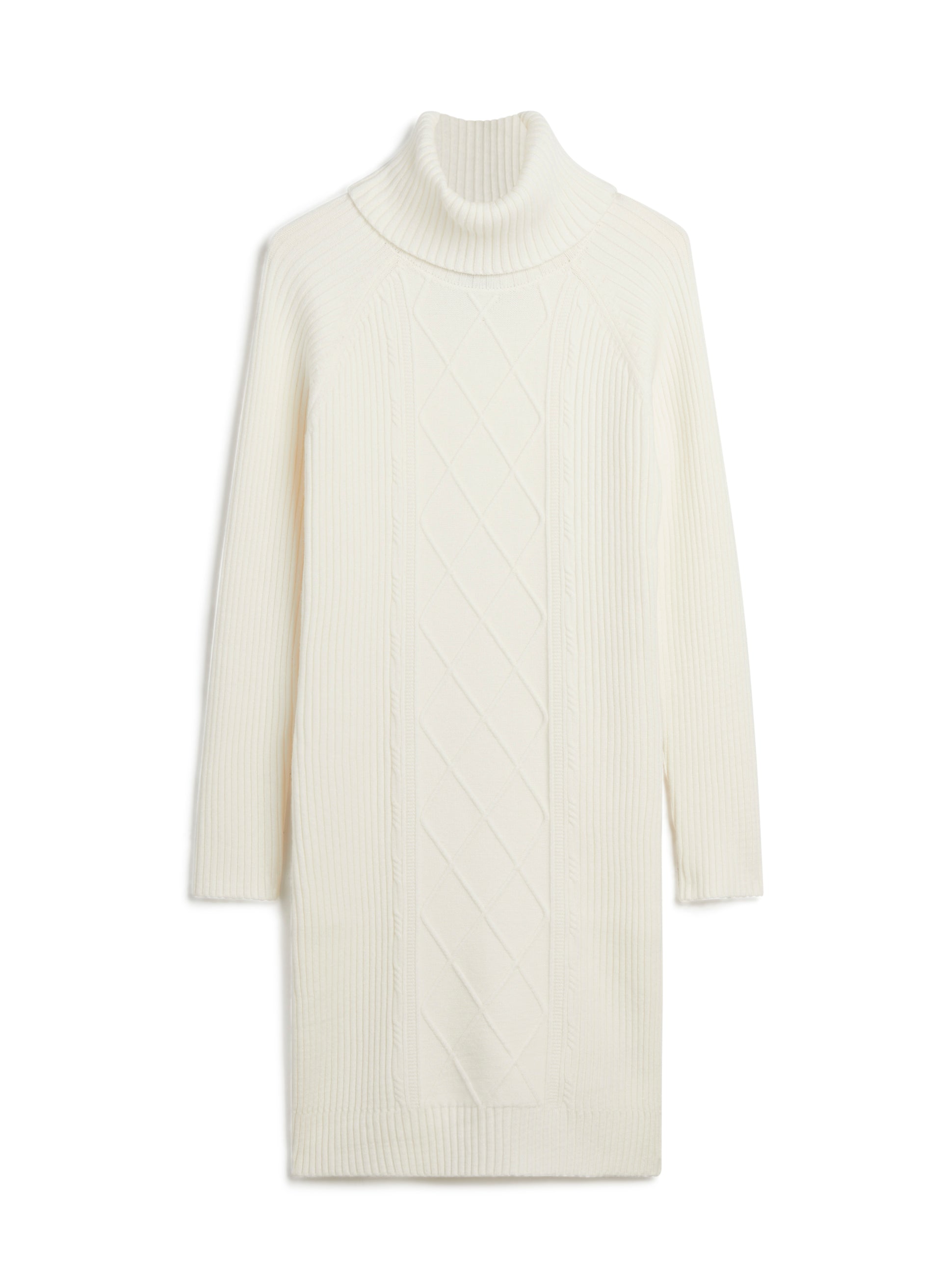 Argyle Turtleneck Sweater Dress