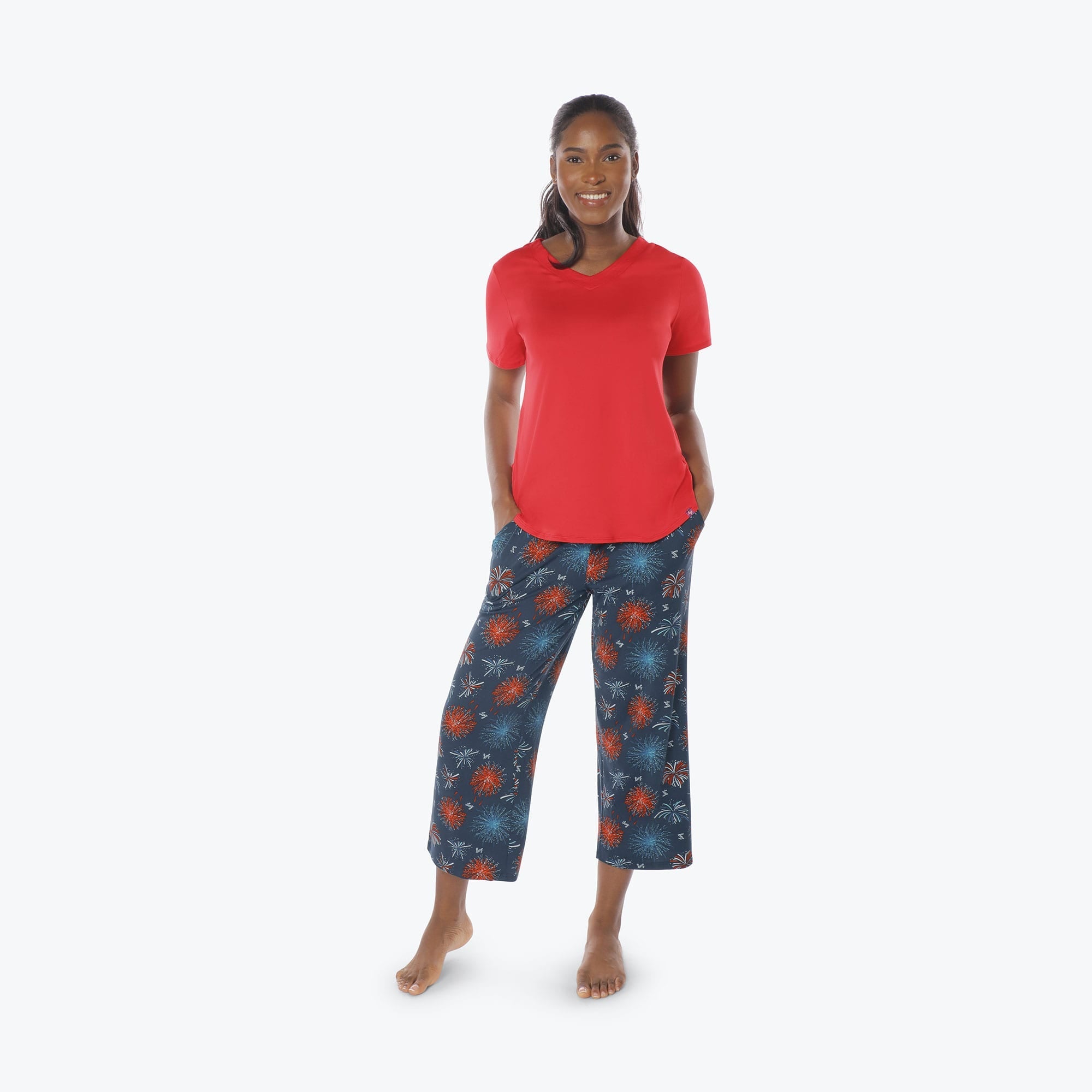 Boomerang Relaxed Tee & Cropped Pants Set