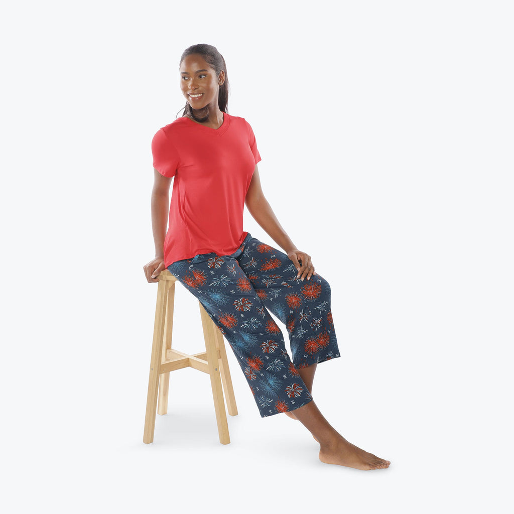 Boomerang Relaxed Tee & Cropped Pants Set