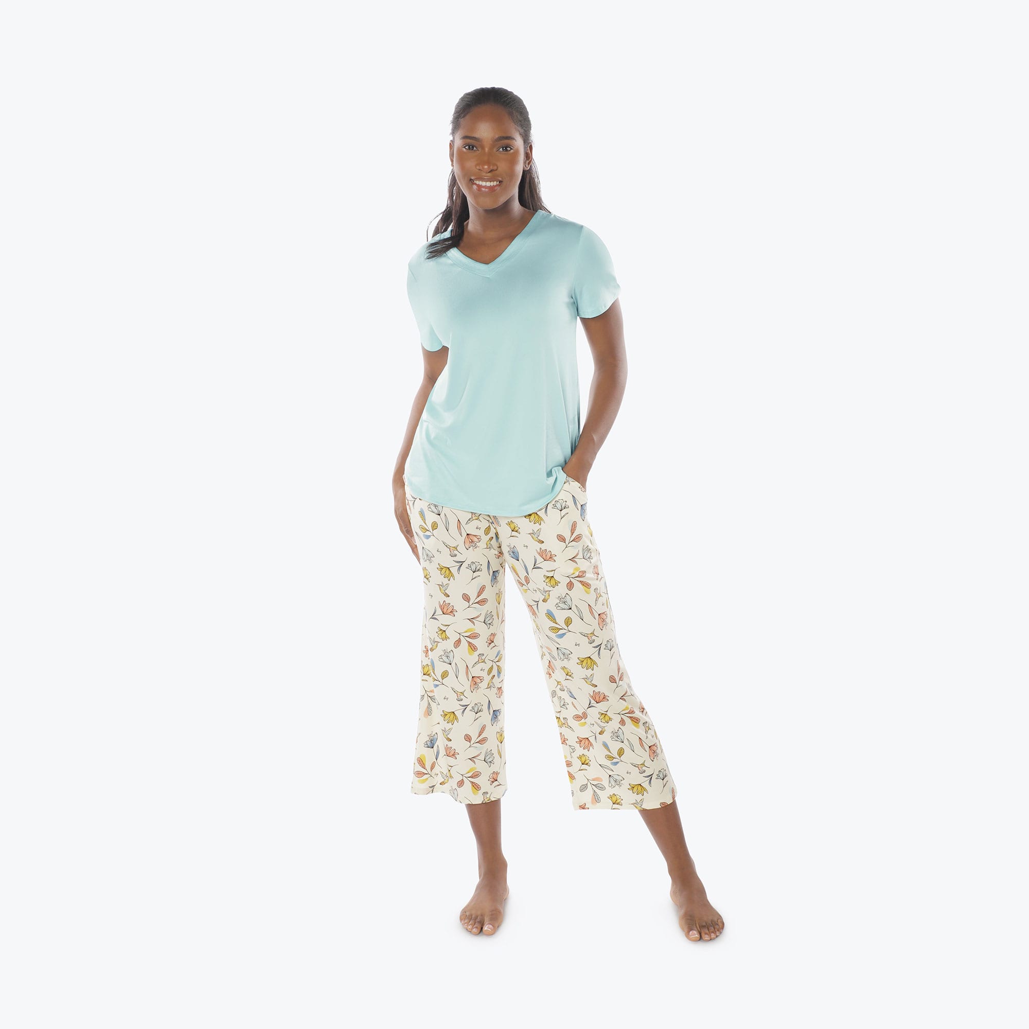 Boomerang Relaxed Tee & Cropped Pants Set