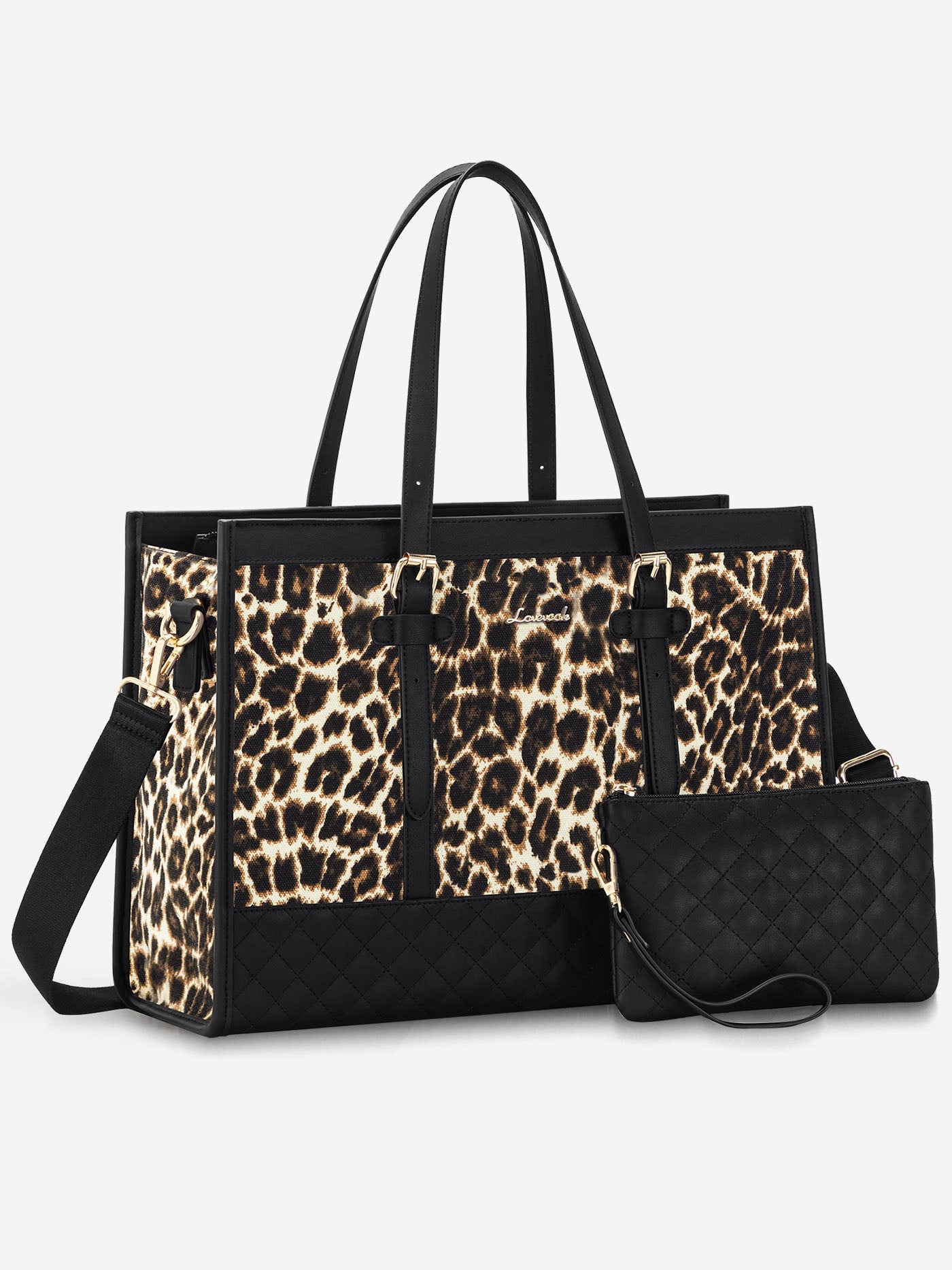 2Pcs Canvas Laptop Tote Bag, 15.6