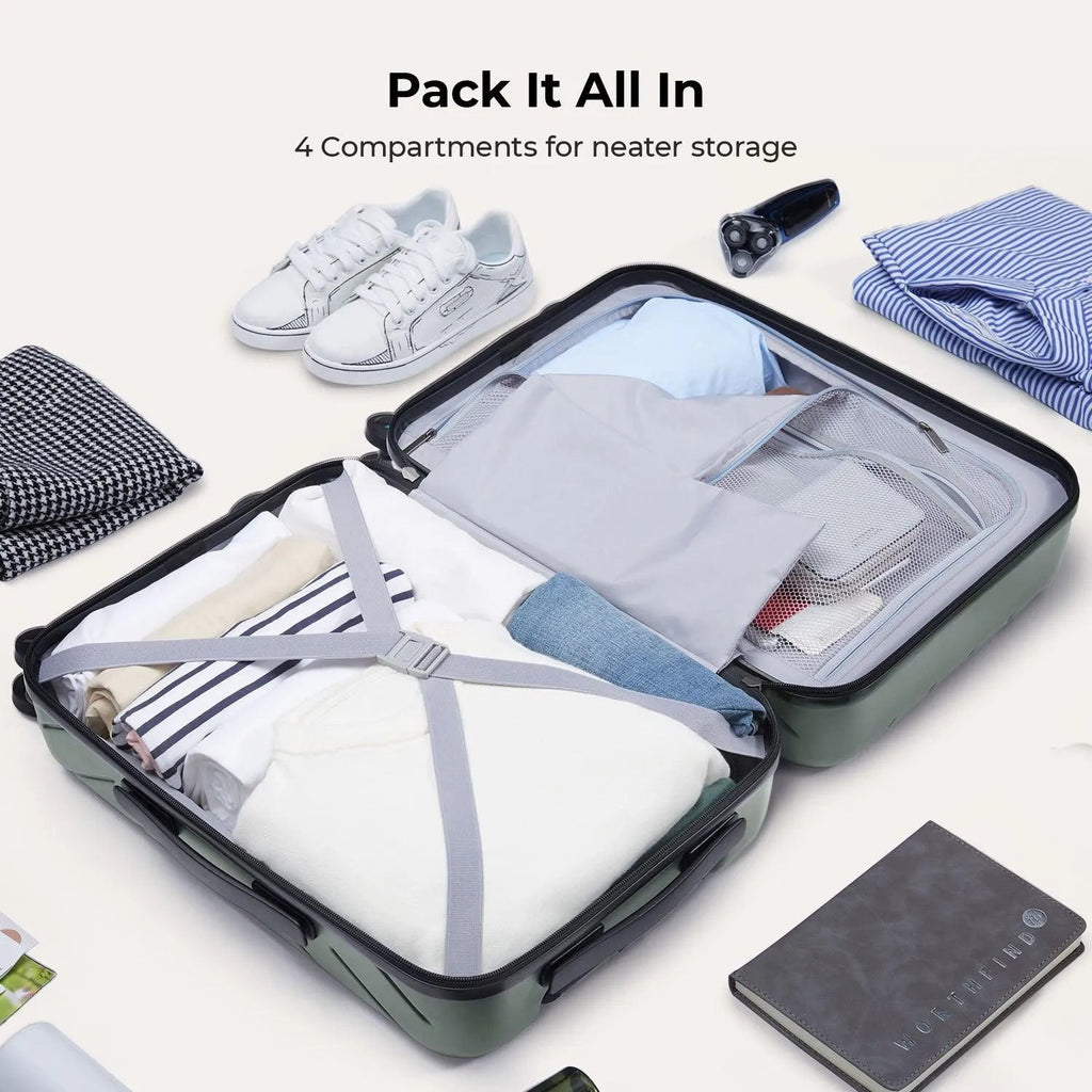 Daren 16-20 Inch Lightweight Hardside Carry-On Suitcase