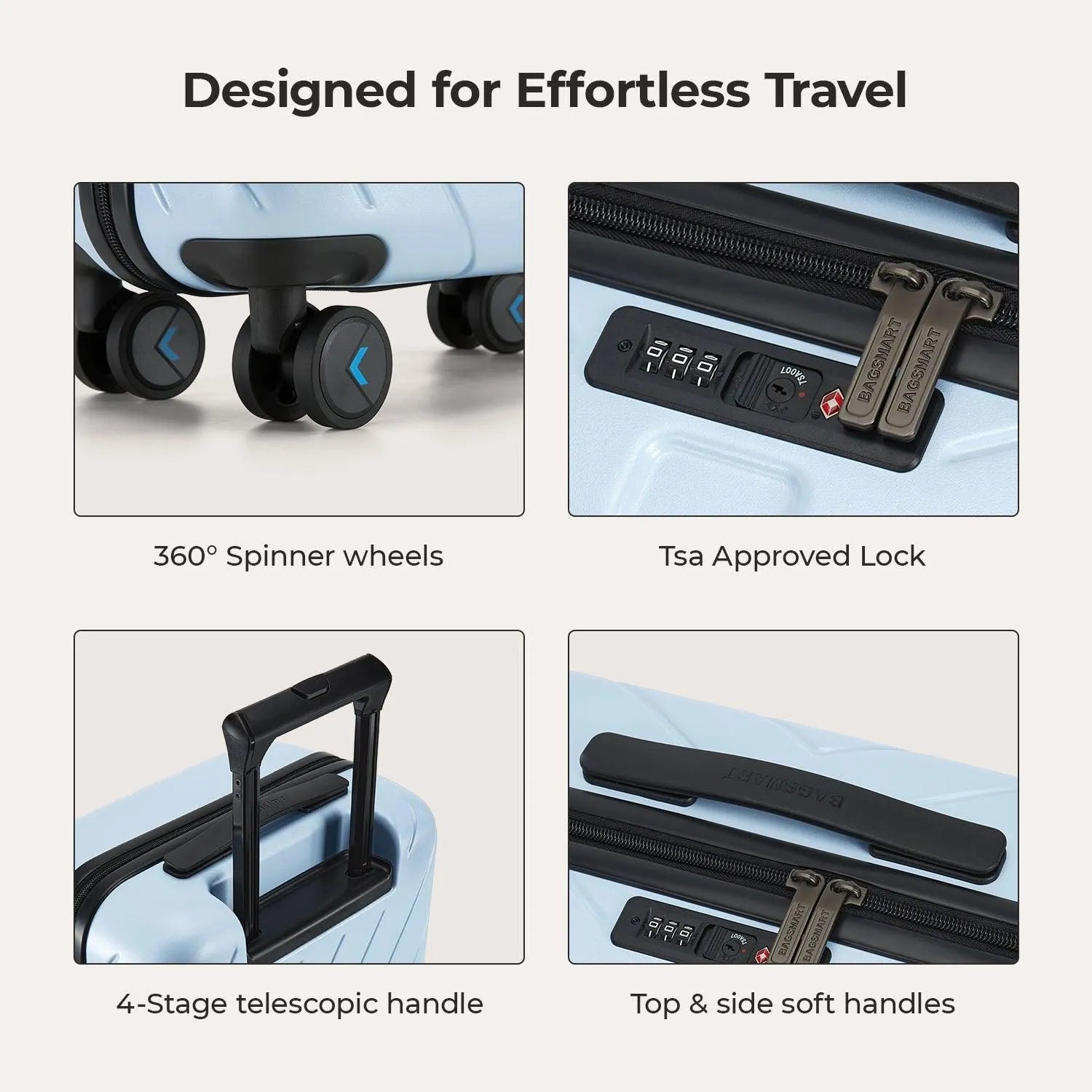 Daren 16-20 Inch Lightweight Hardside Carry-On Suitcase