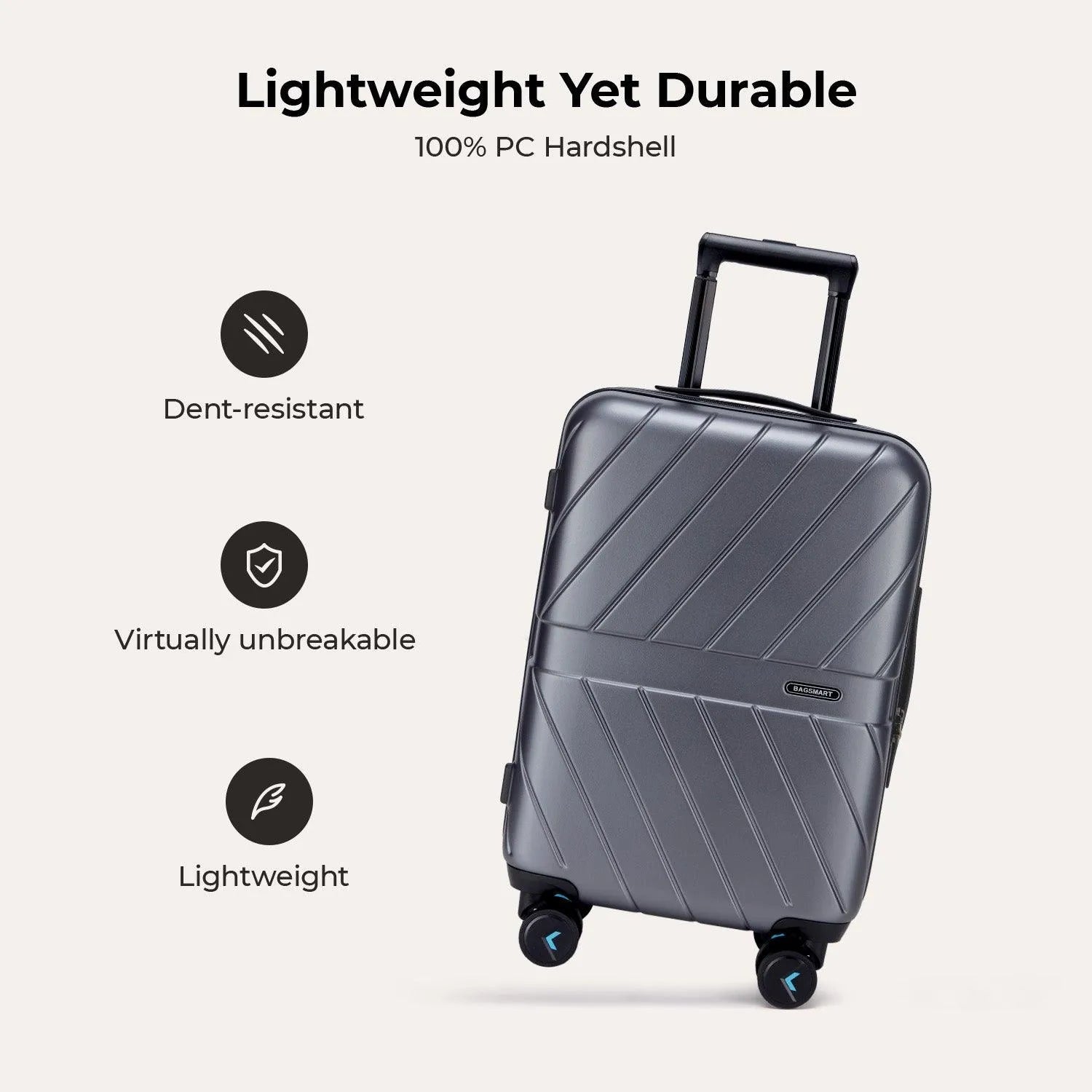 Daren 16-20 Inch Lightweight Hardside Carry-On Suitcase