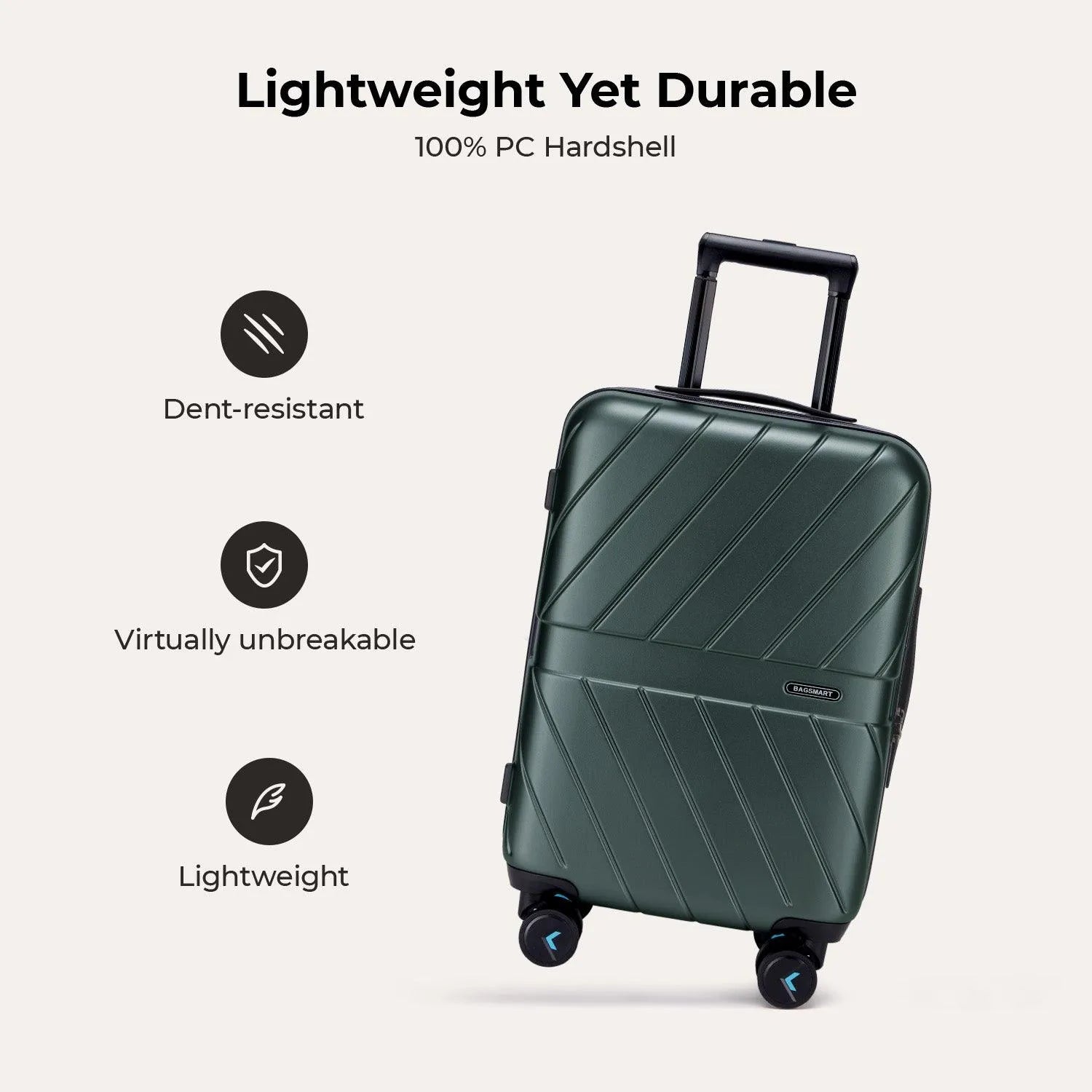 Daren 16-20 Inch Lightweight Hardside Carry-On Suitcase
