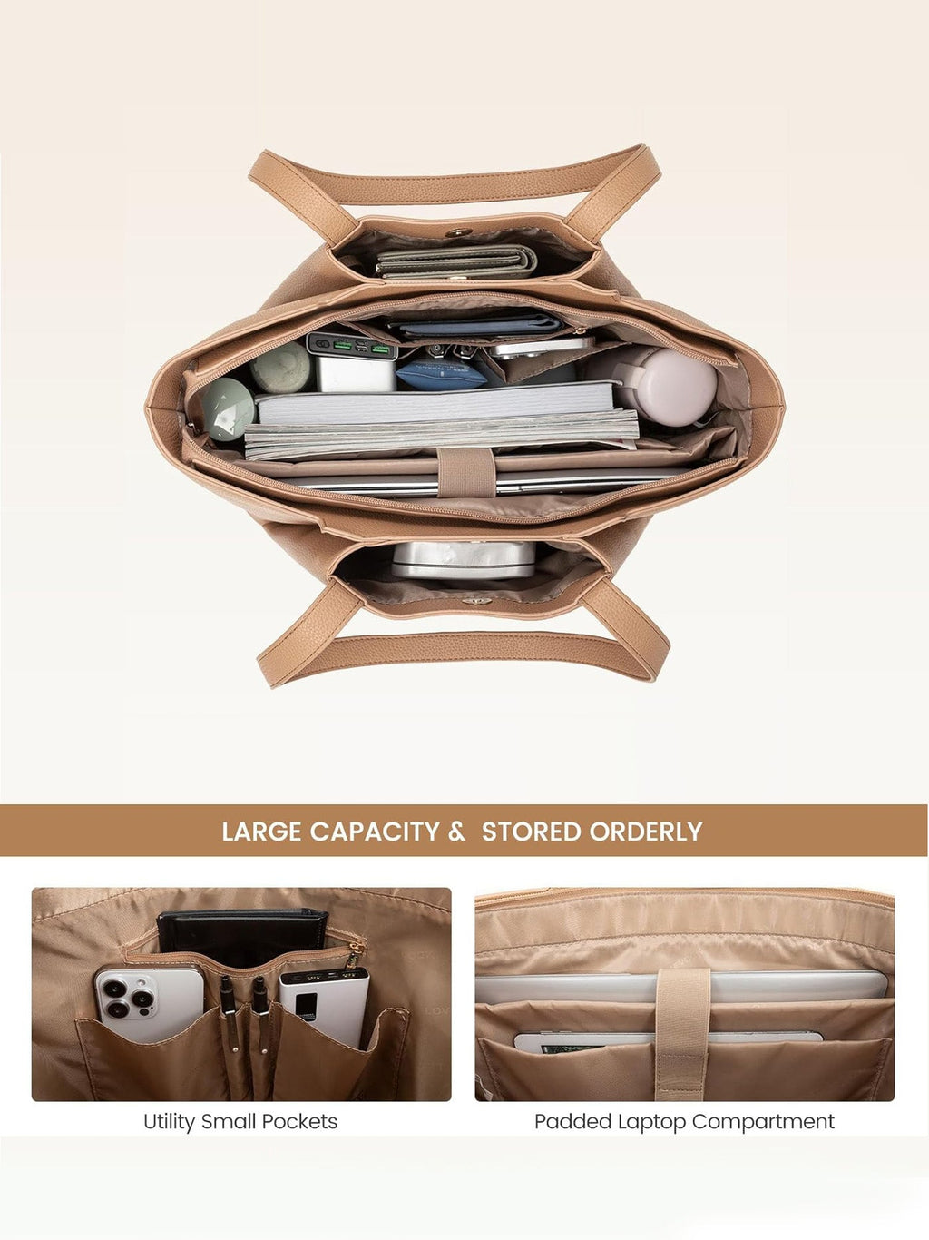 2Pcs Leather Shoulder Bag, 15.6