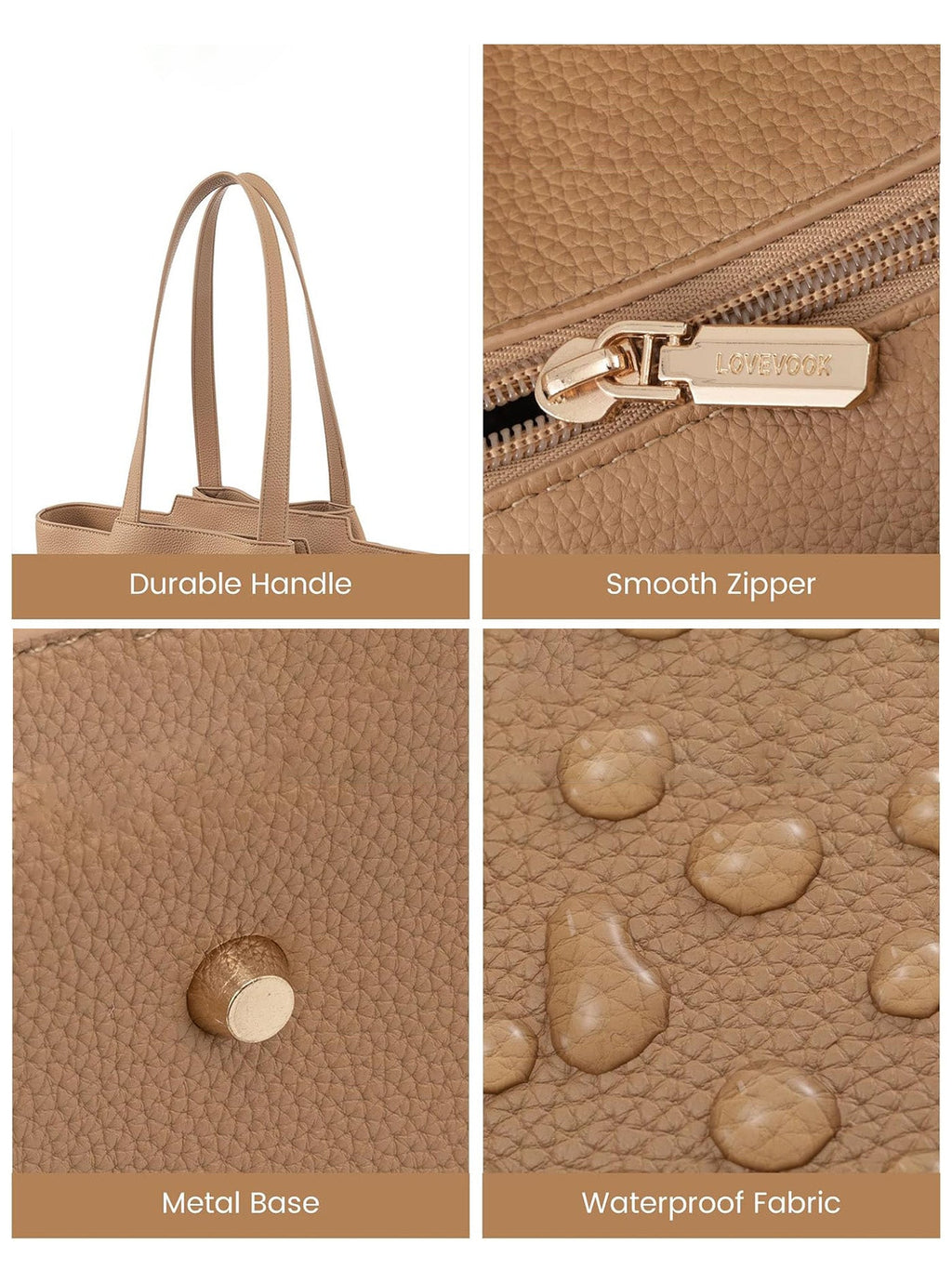 2Pcs Leather Shoulder Bag, 15.6