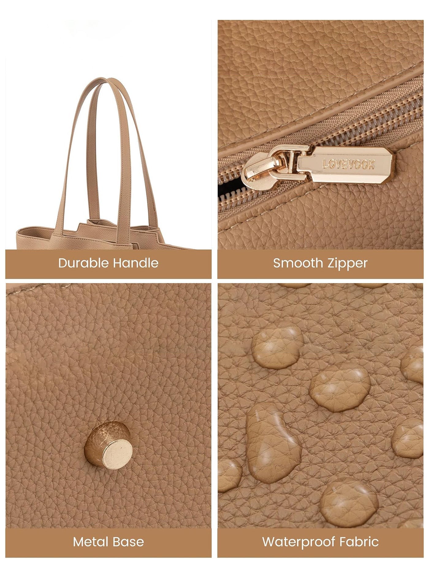 2Pcs Leather Shoulder Bag, 15.6