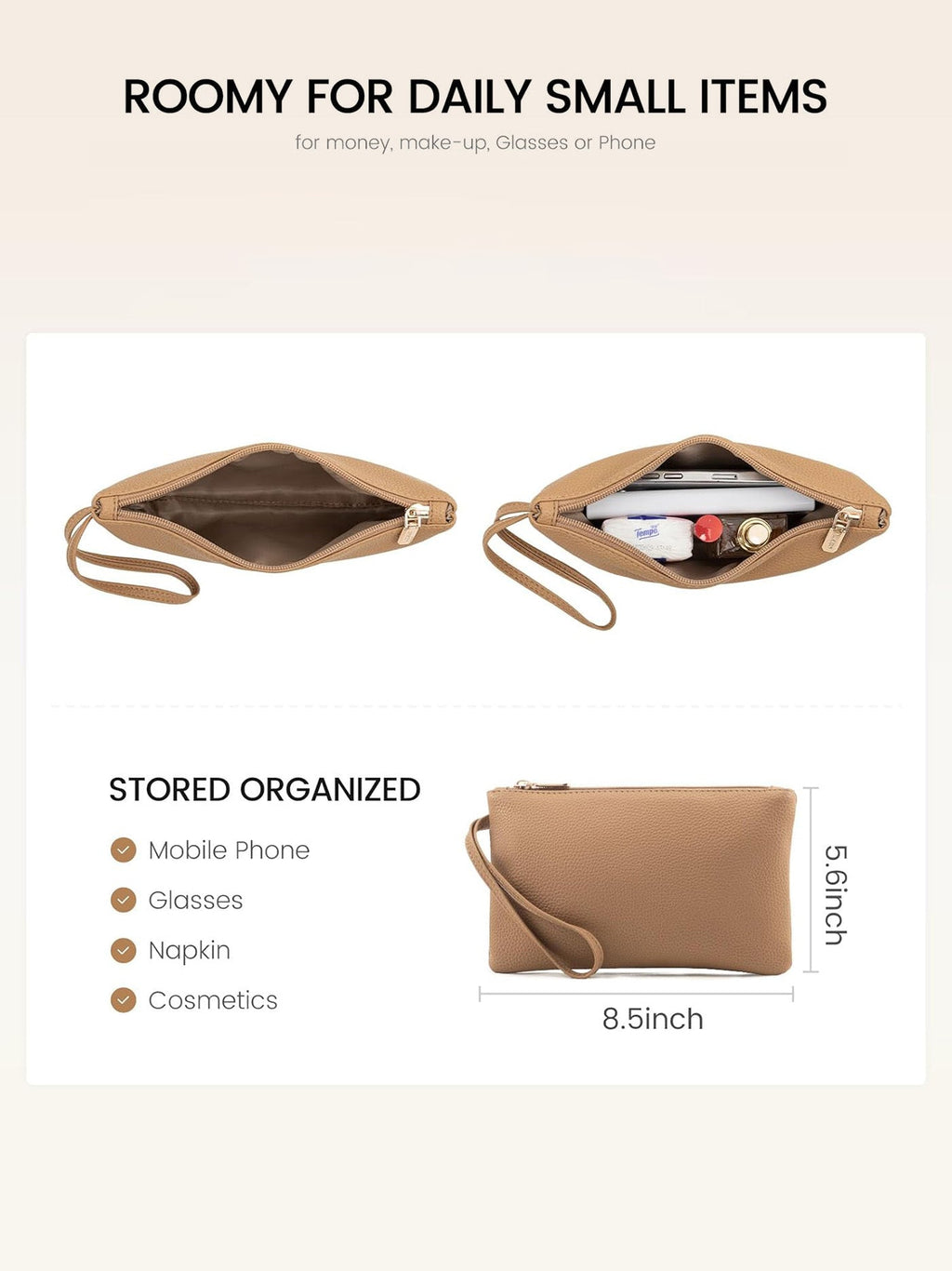 2Pcs Leather Shoulder Bag, 15.6