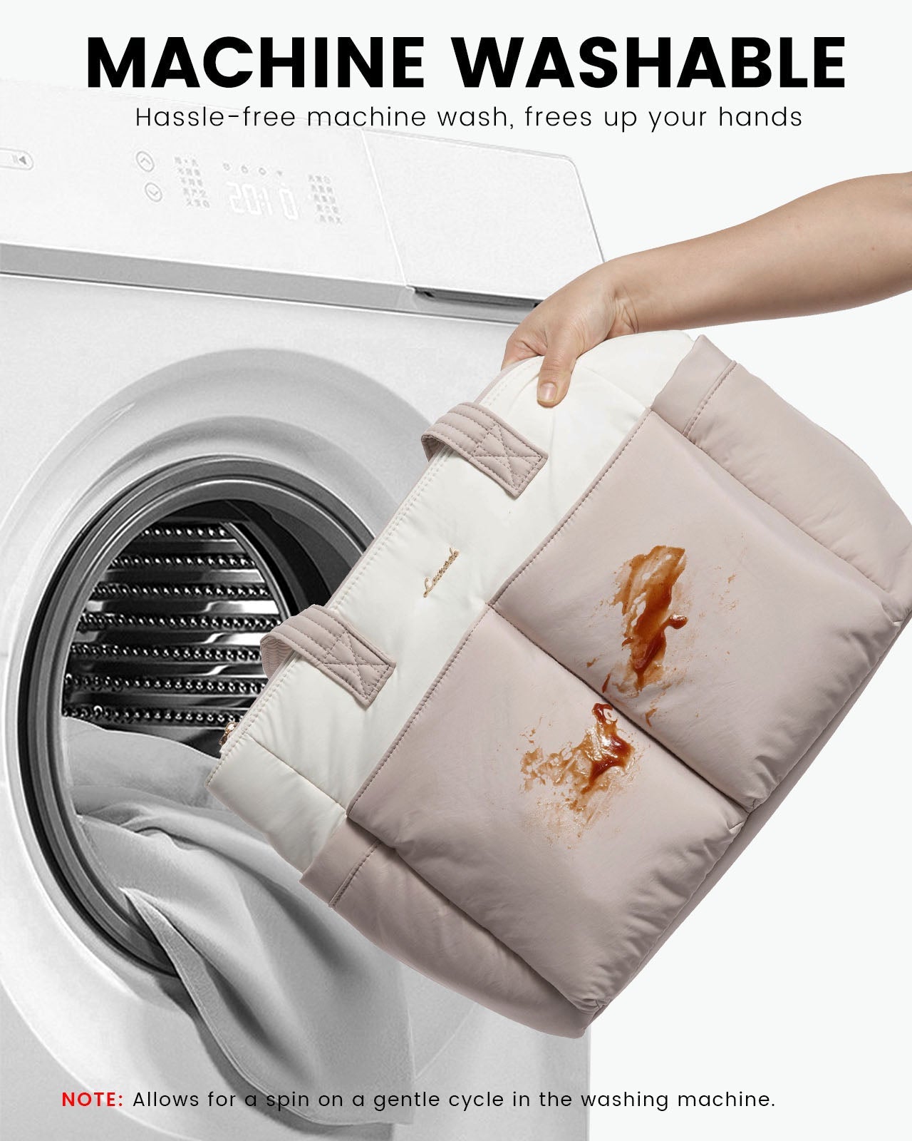 2Pcs Multi-pocket Puffer Tote Bag, 15.6 17.3