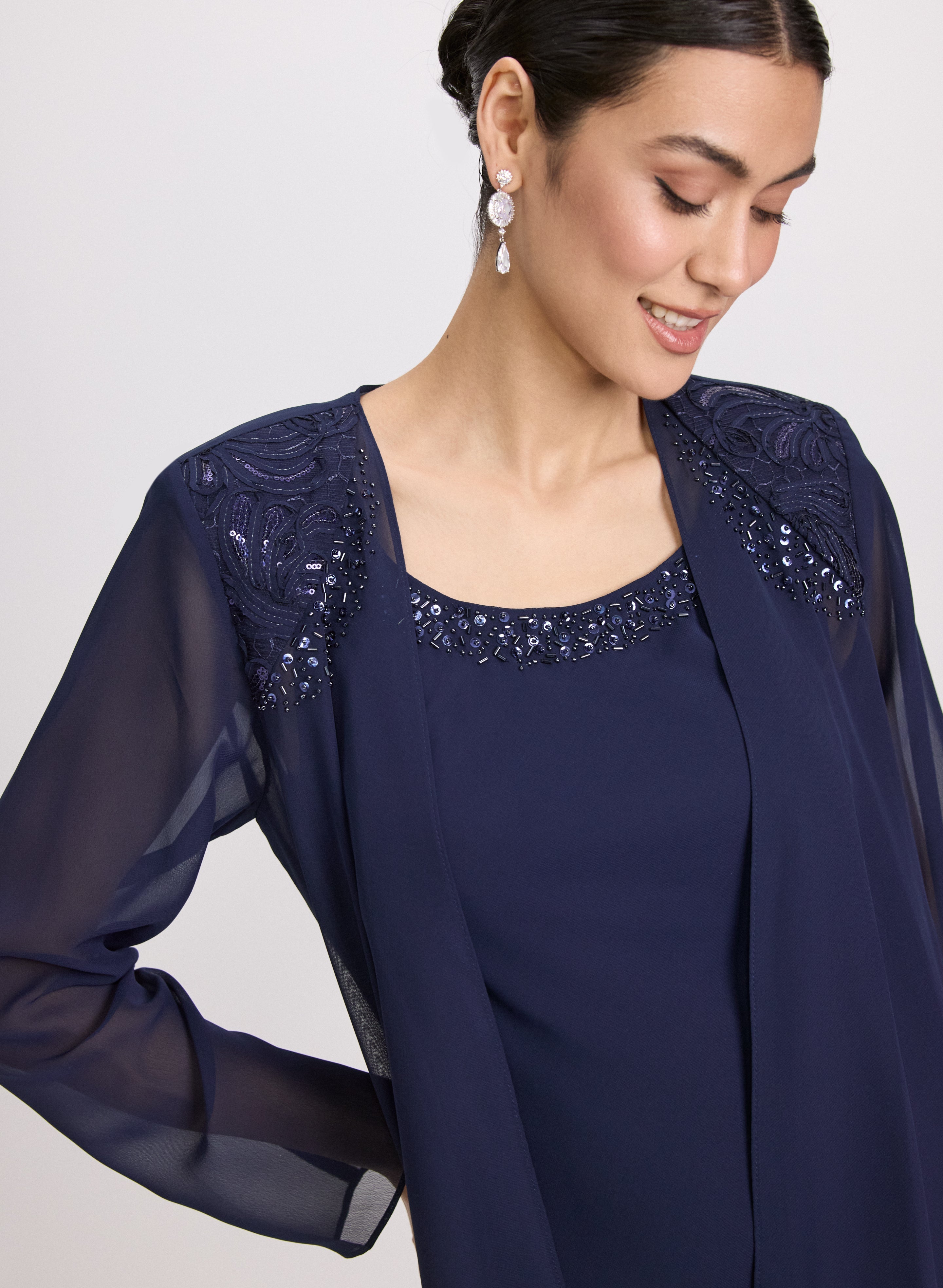 Chiffon Dress & Jacket Set