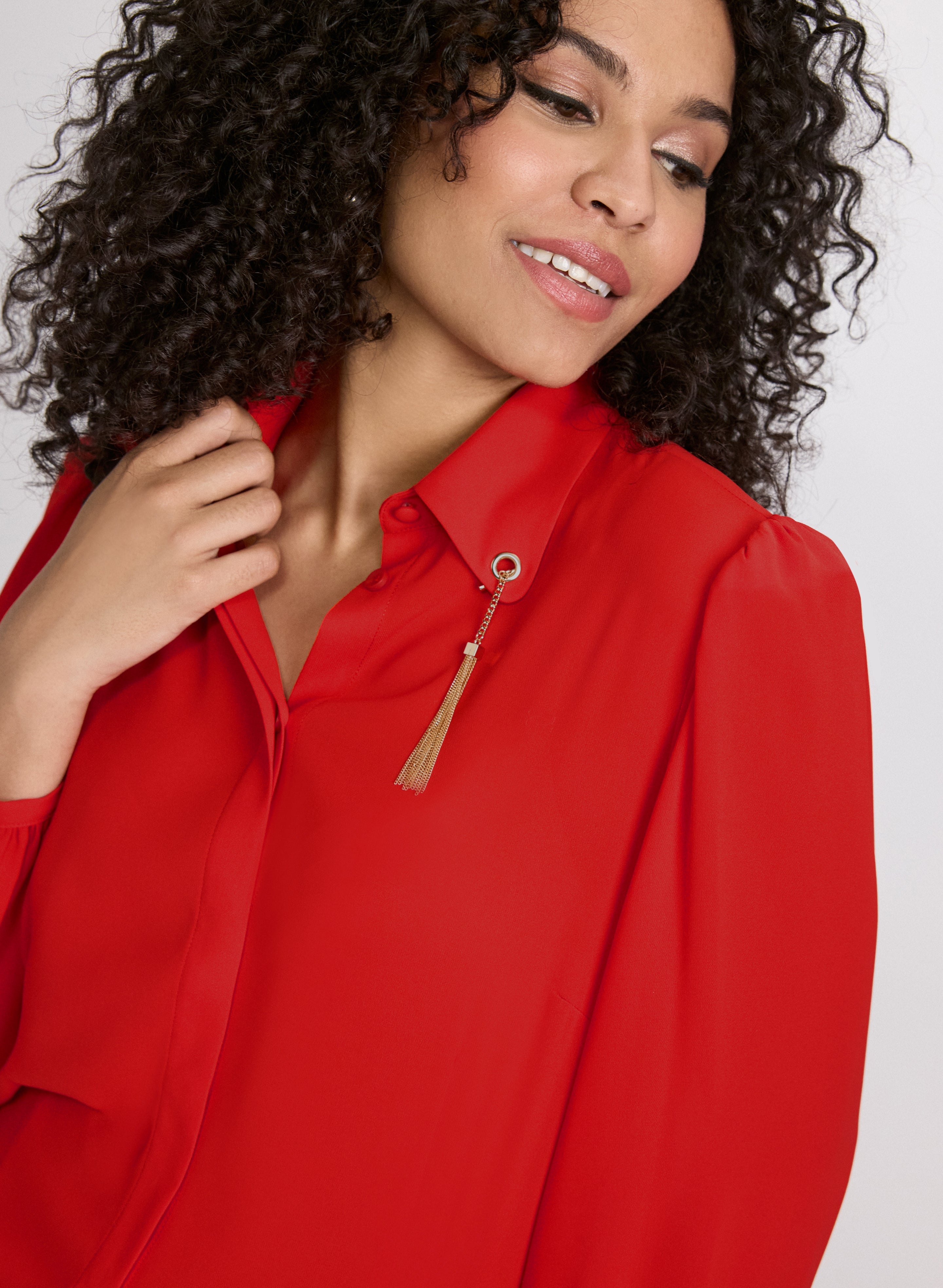 Chain Tassel Detail Blouse