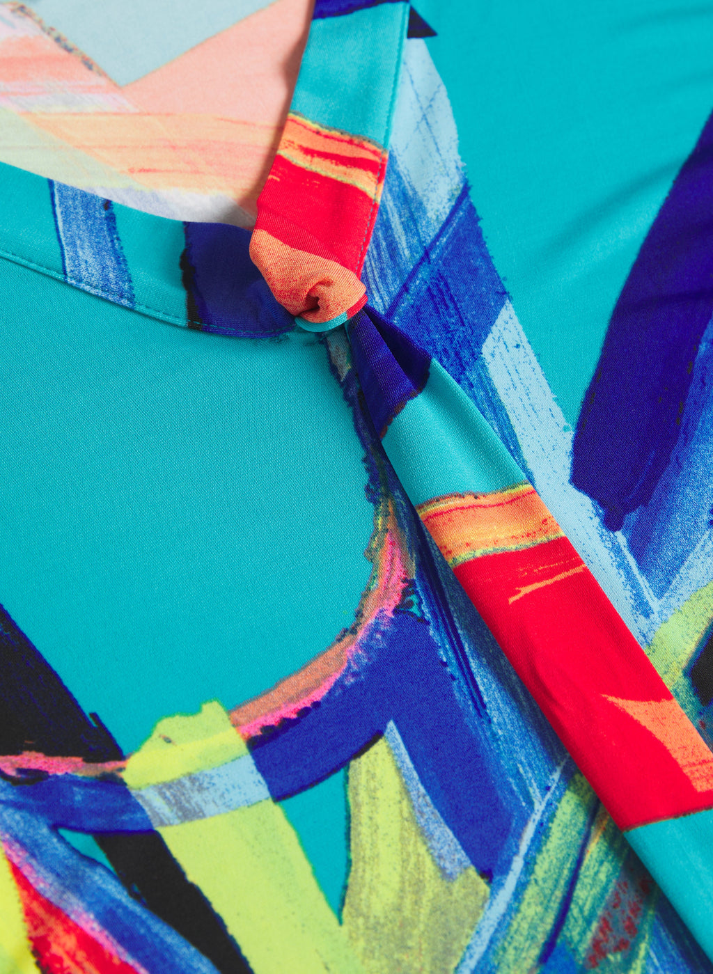 Abstract Tie-Neck Top