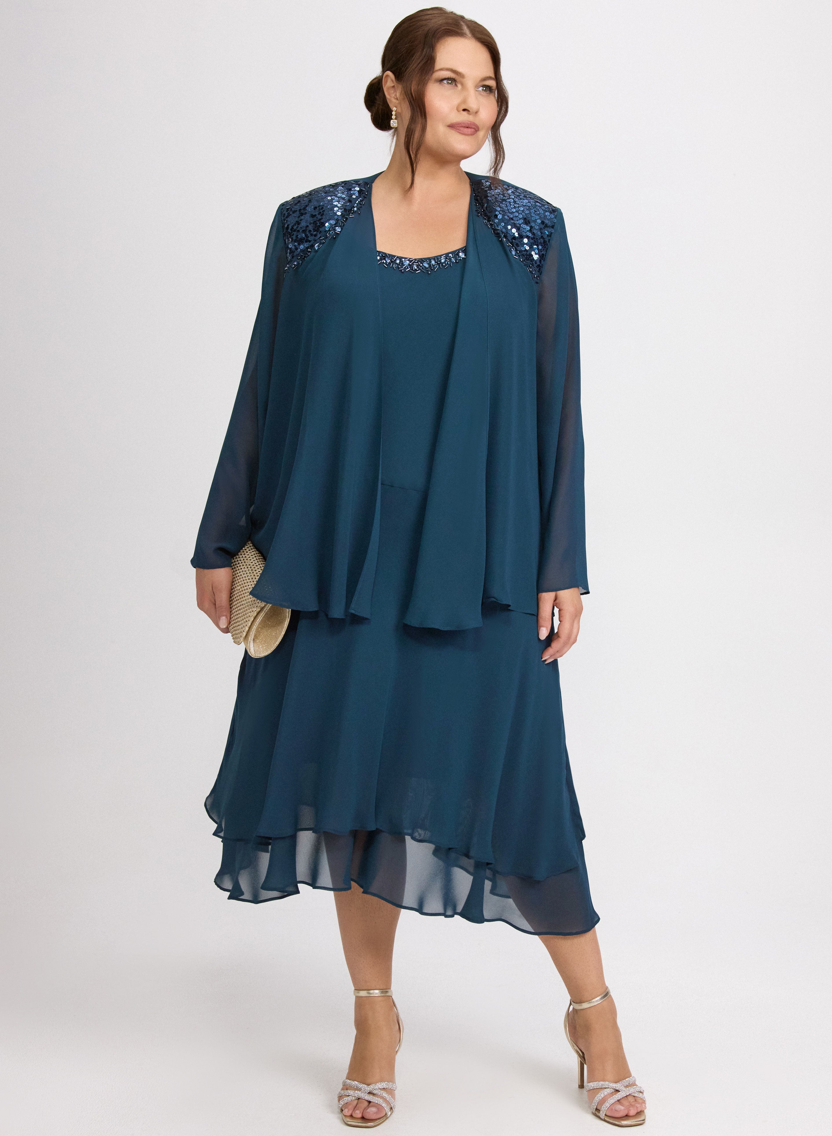 Beaded Dress & Jacket Set