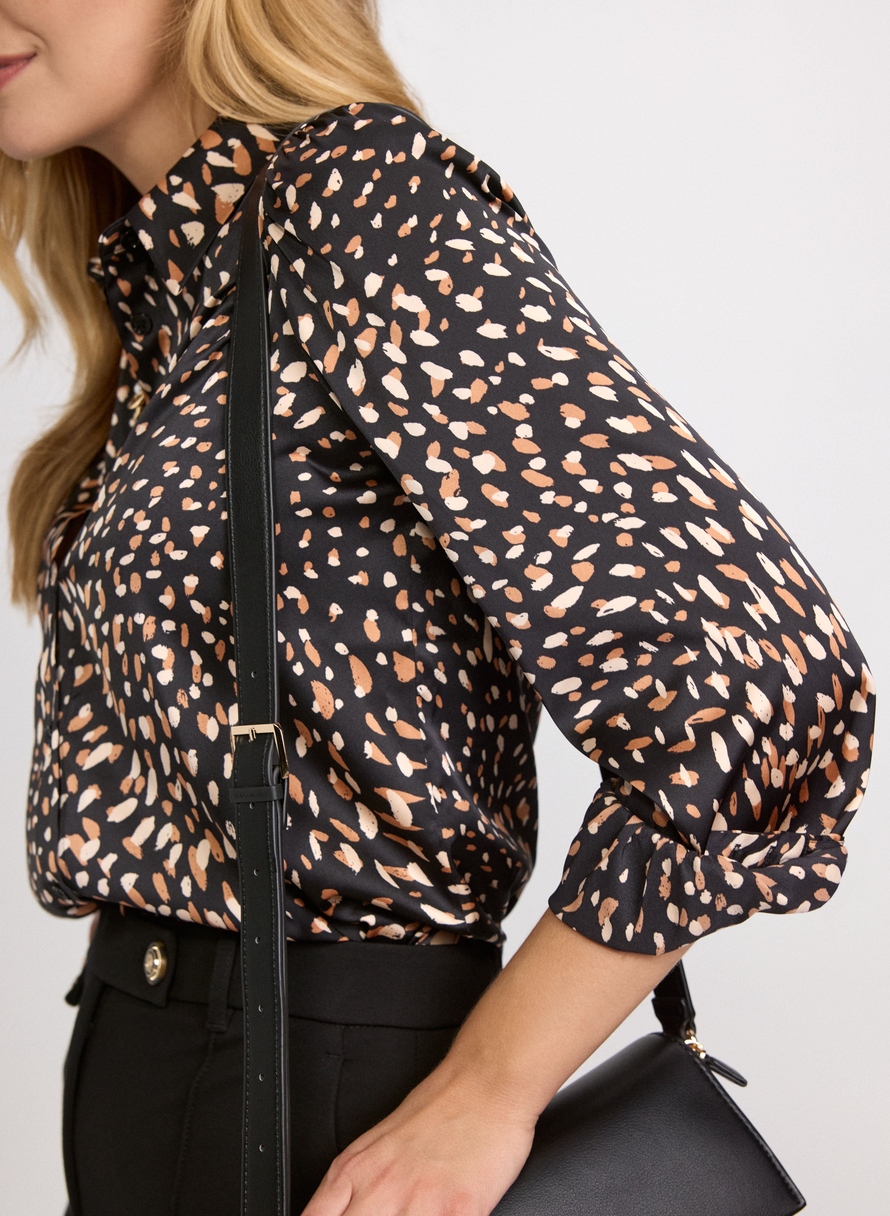 Abstract Satin Blouse