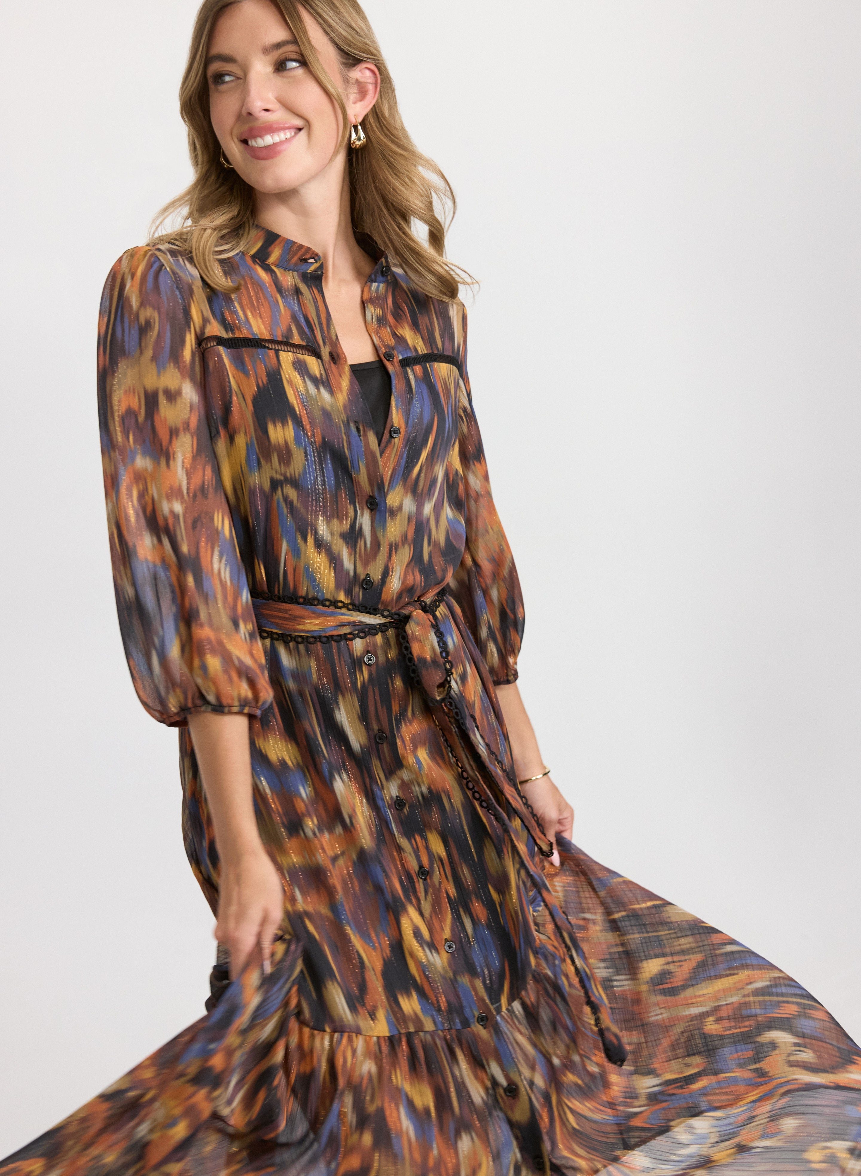 Abstract Chiffon Dress