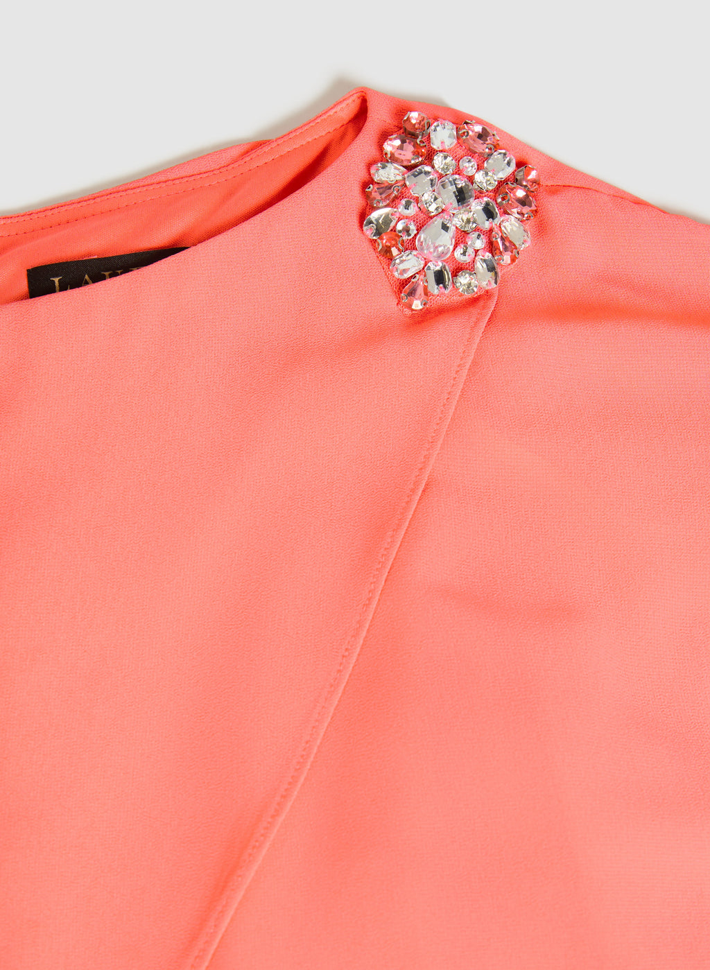 Brooch Embellished Capelet Dress