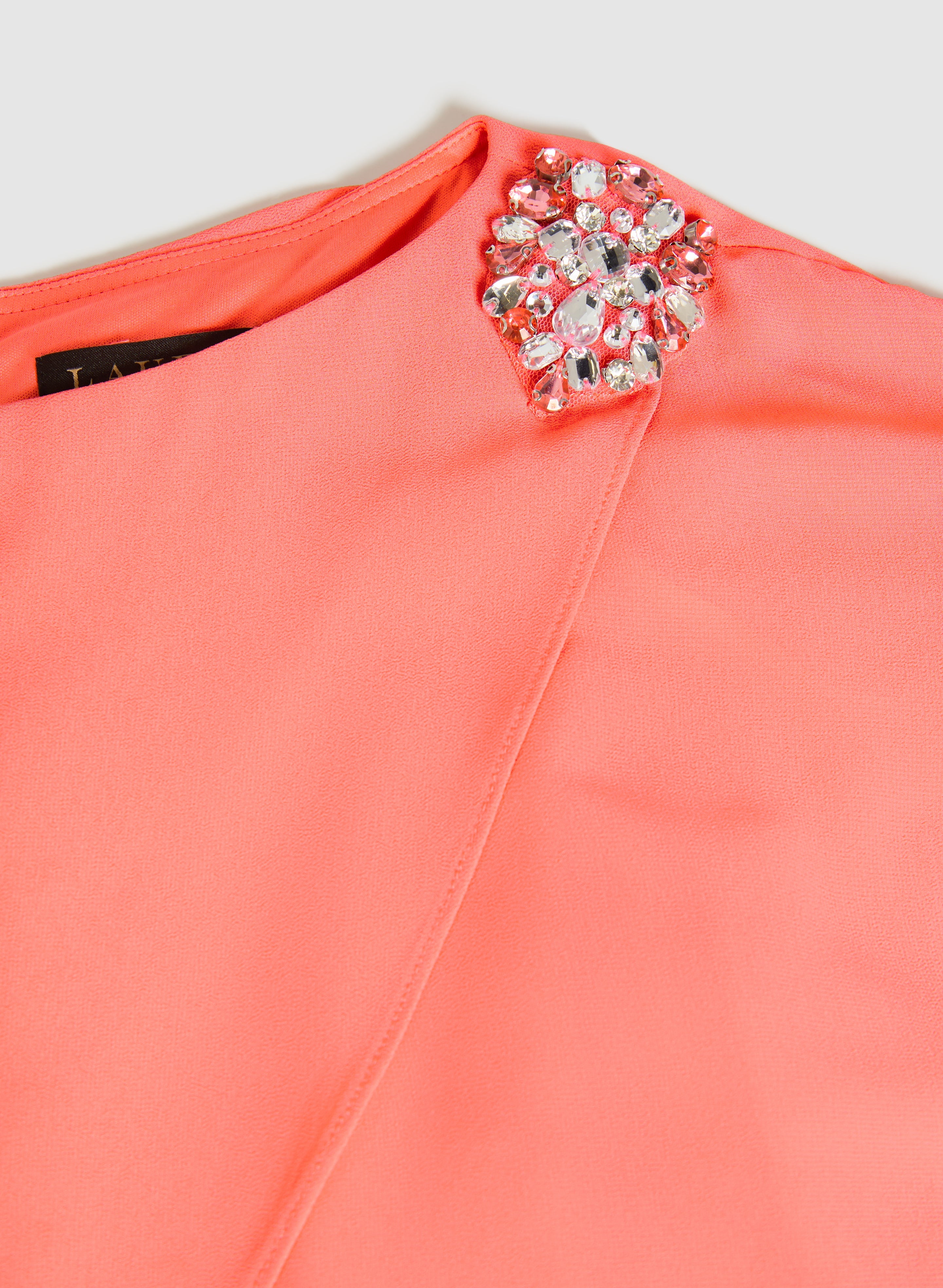 Brooch Embellished Capelet Dress