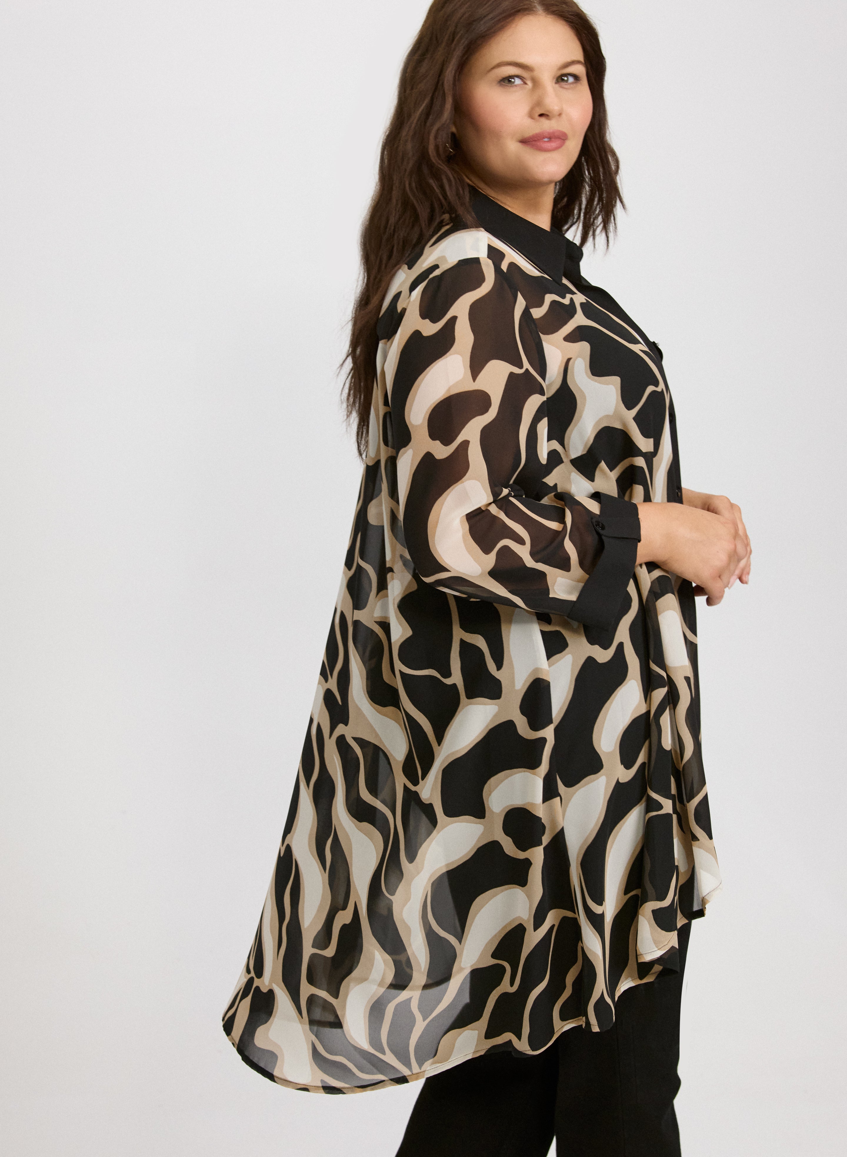 Abstract Chiffon Blouse