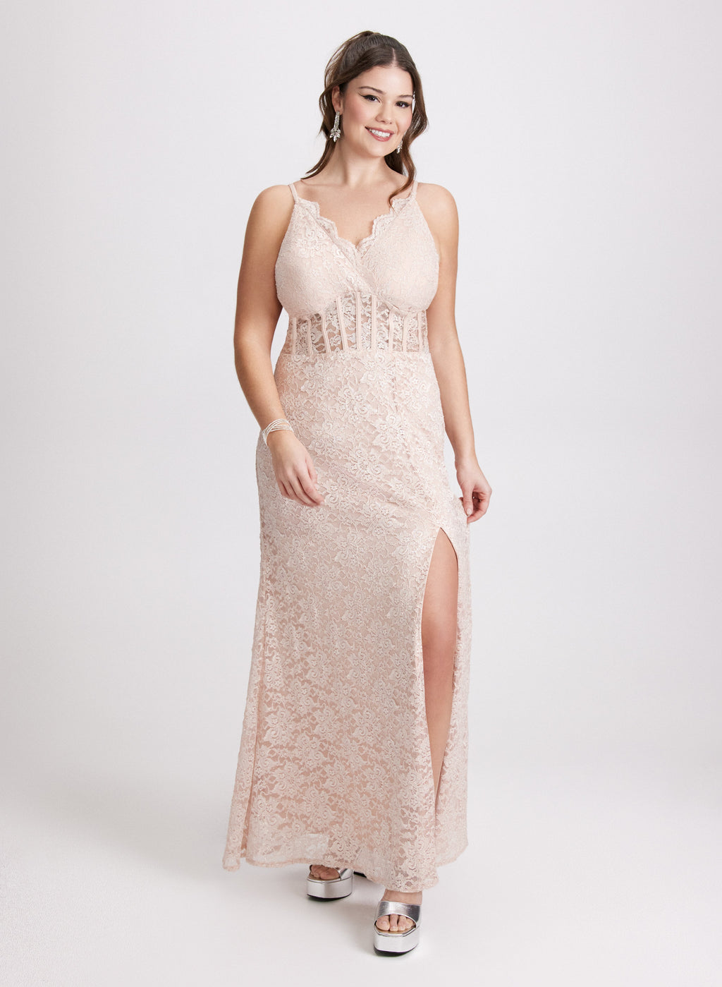 Corset-Style Lace Dress