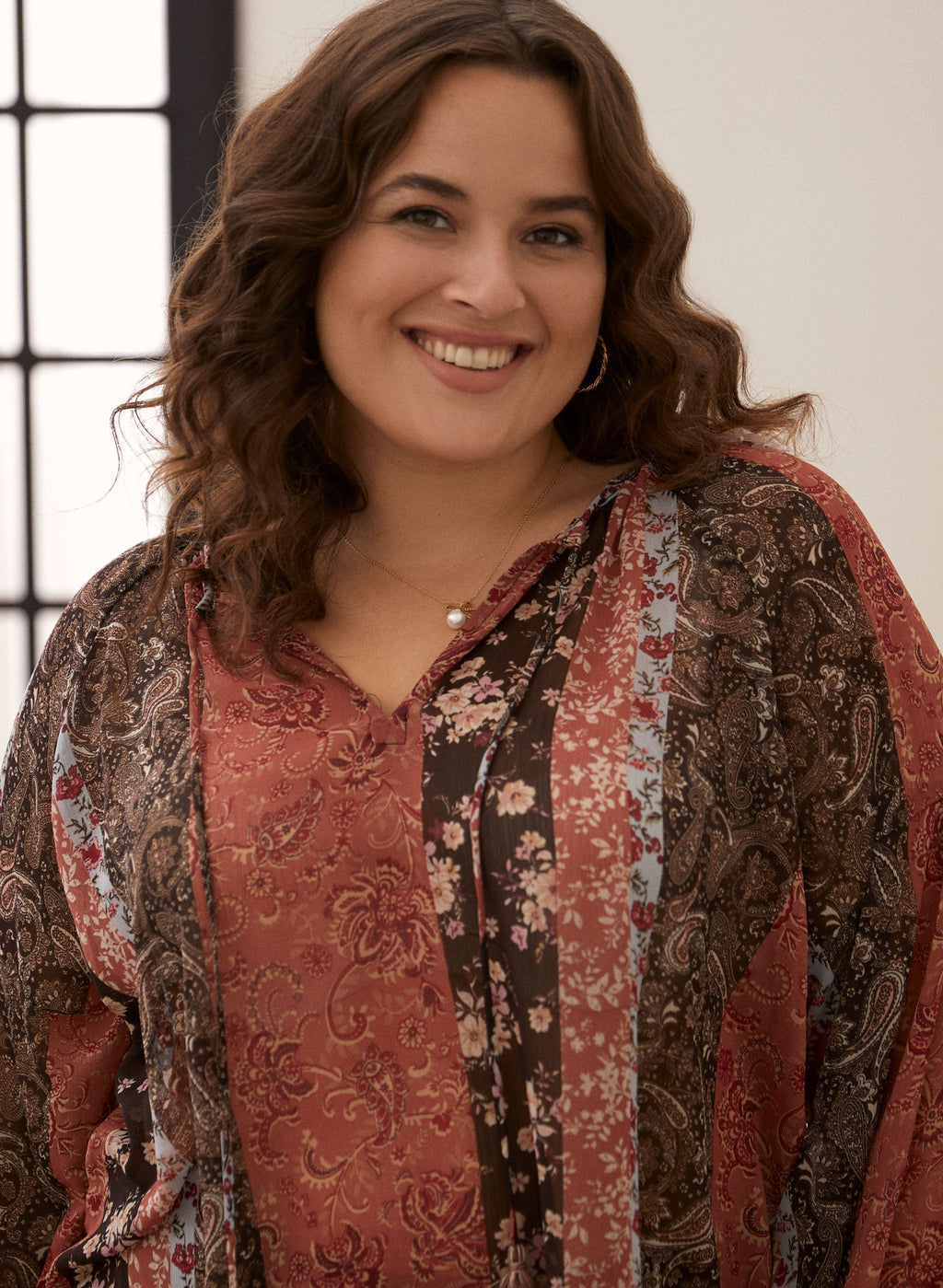 Dex - Patchwork Print Blouse