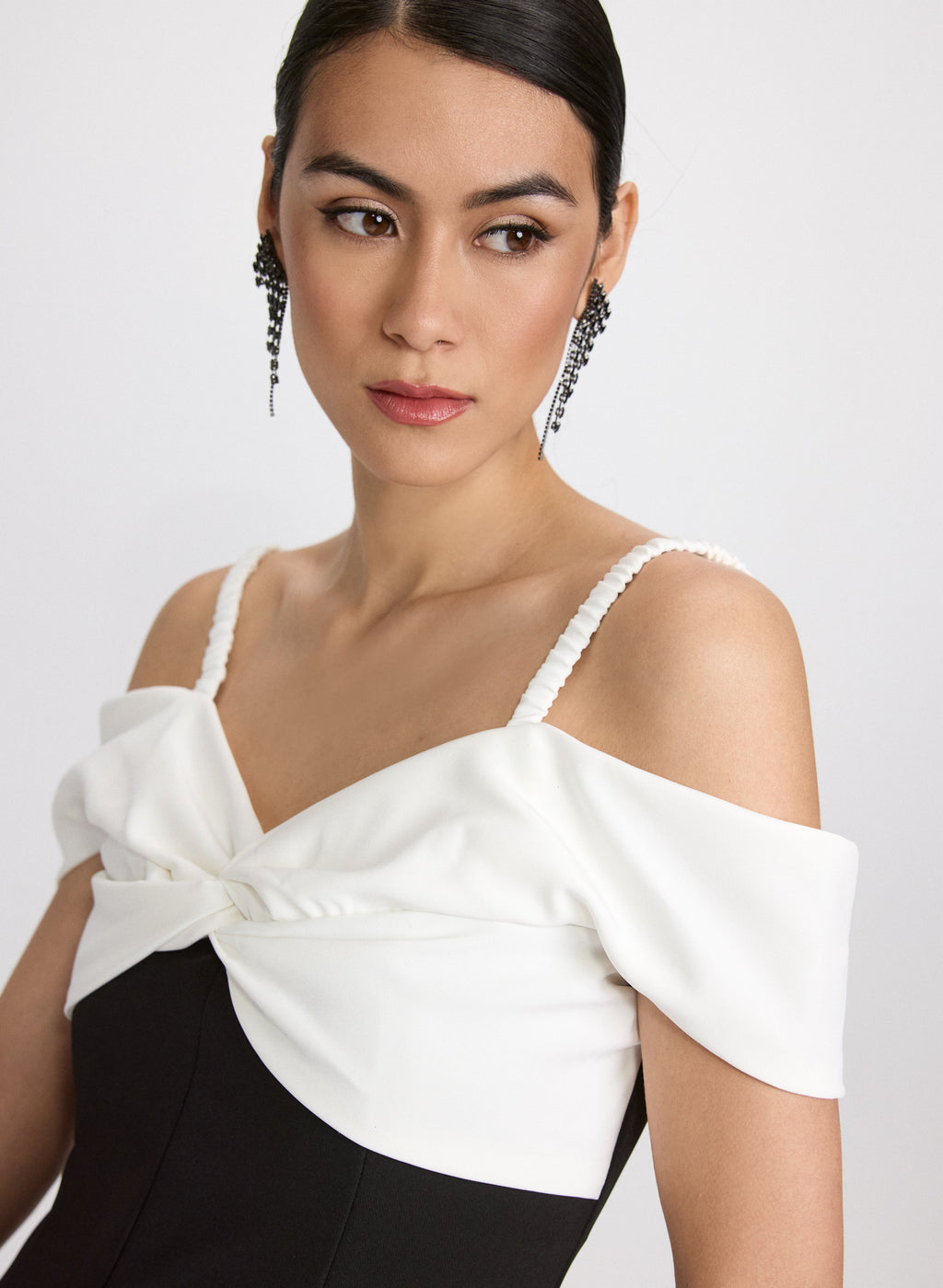 Colour Block Cold-Shoulder Dress