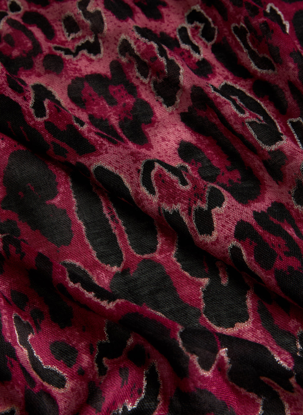 Cheetah Print Fringe Detail Scarf