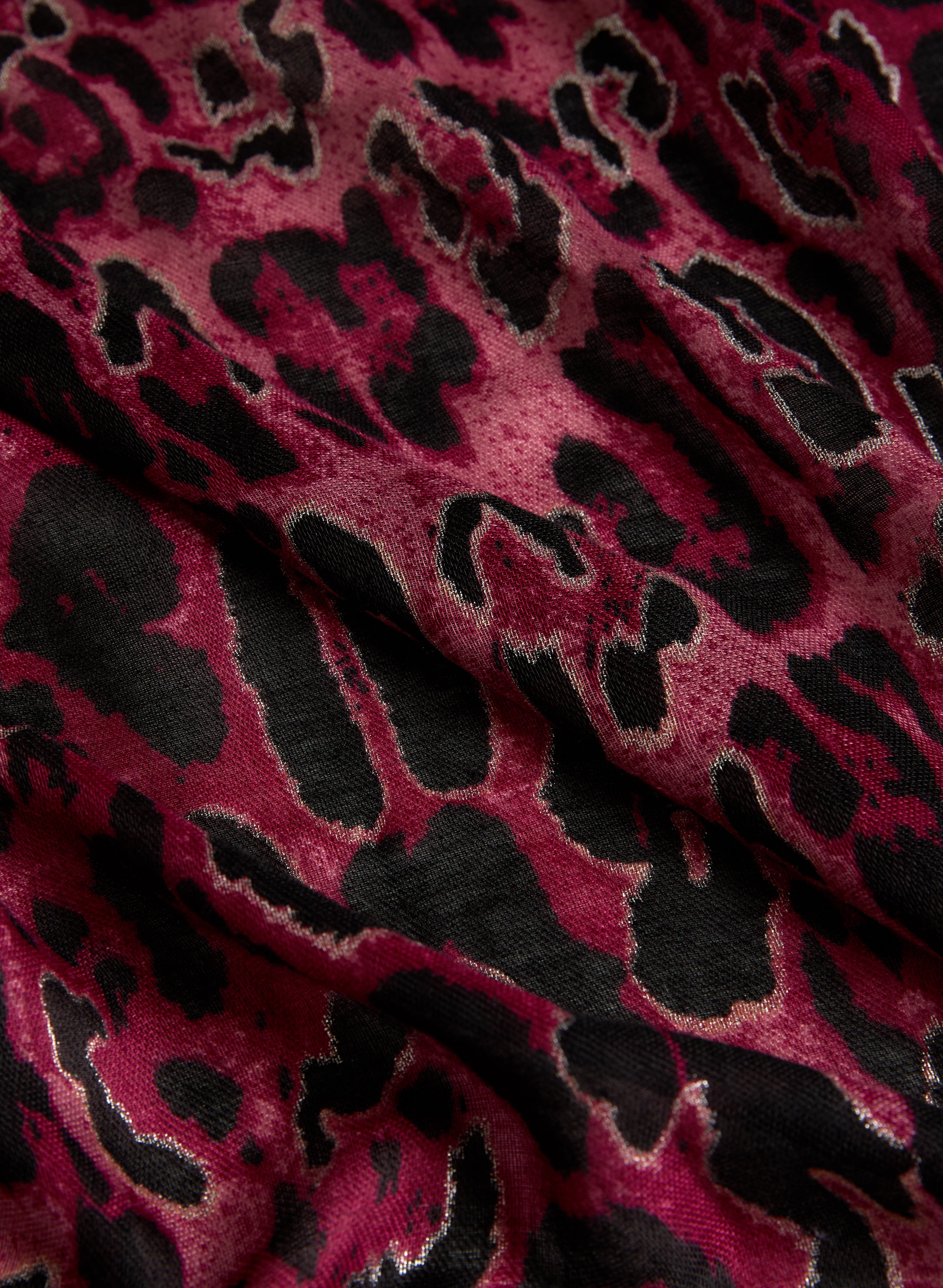 Cheetah Print Fringe Detail Scarf