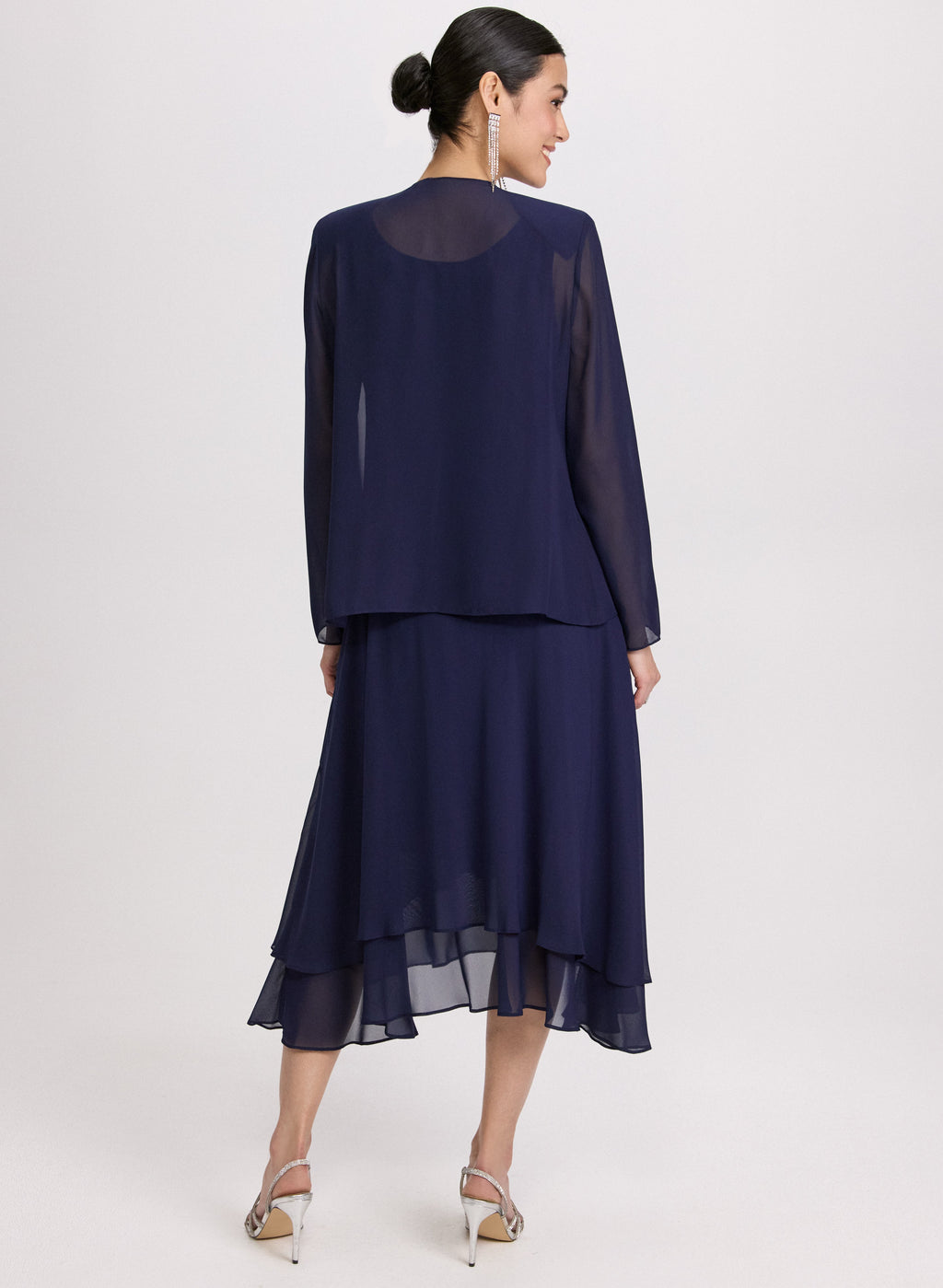 Chiffon Sequin Dress & Jacket Set