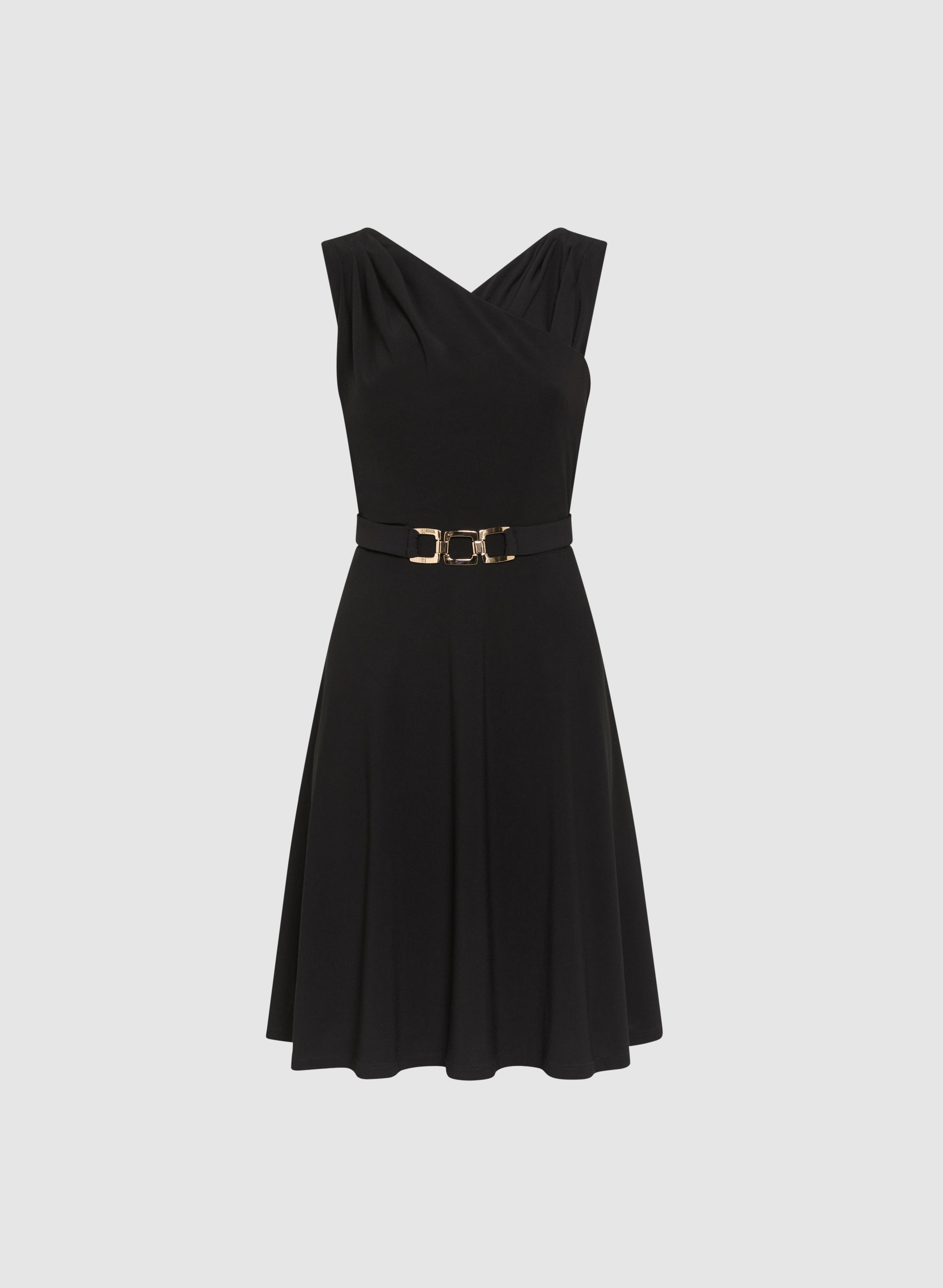 Belted Pleat Detail Dress