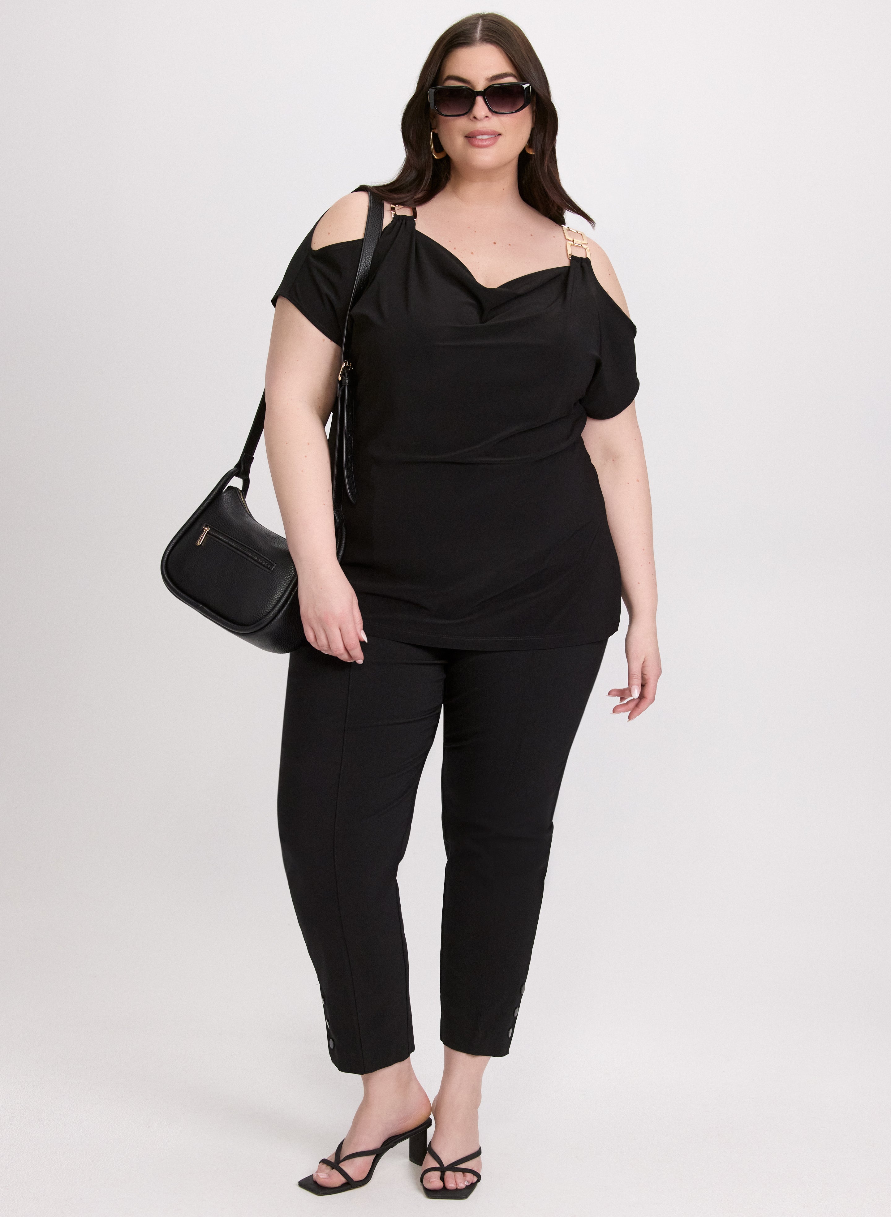 Chain Link Cold-Shoulder Top