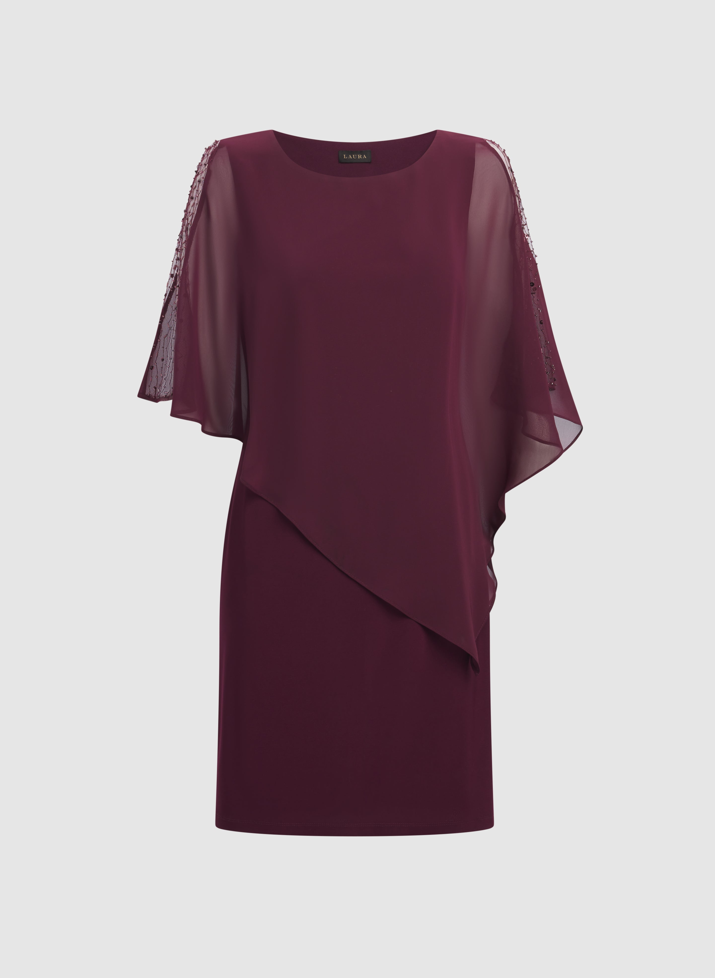 Chiffon Poncho & Jersey Dress