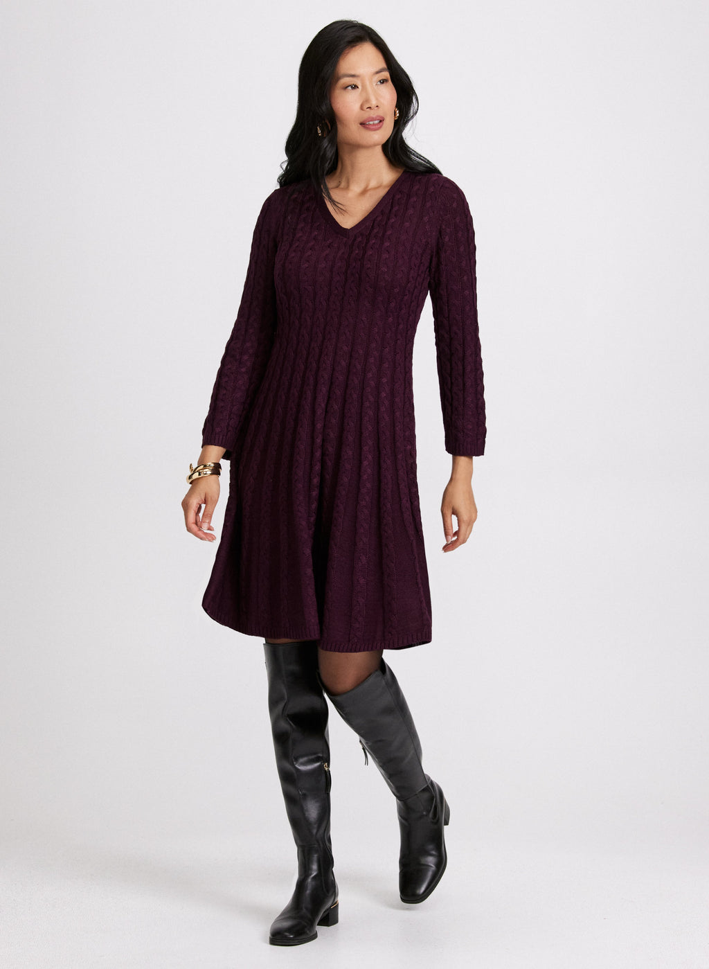 Cable Knit Sweater Dress