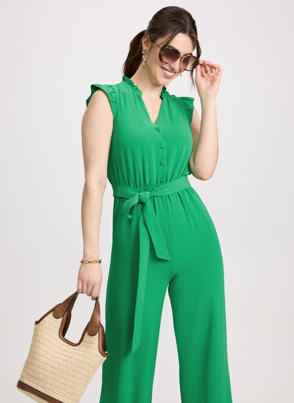 Button Down Jumpsuit