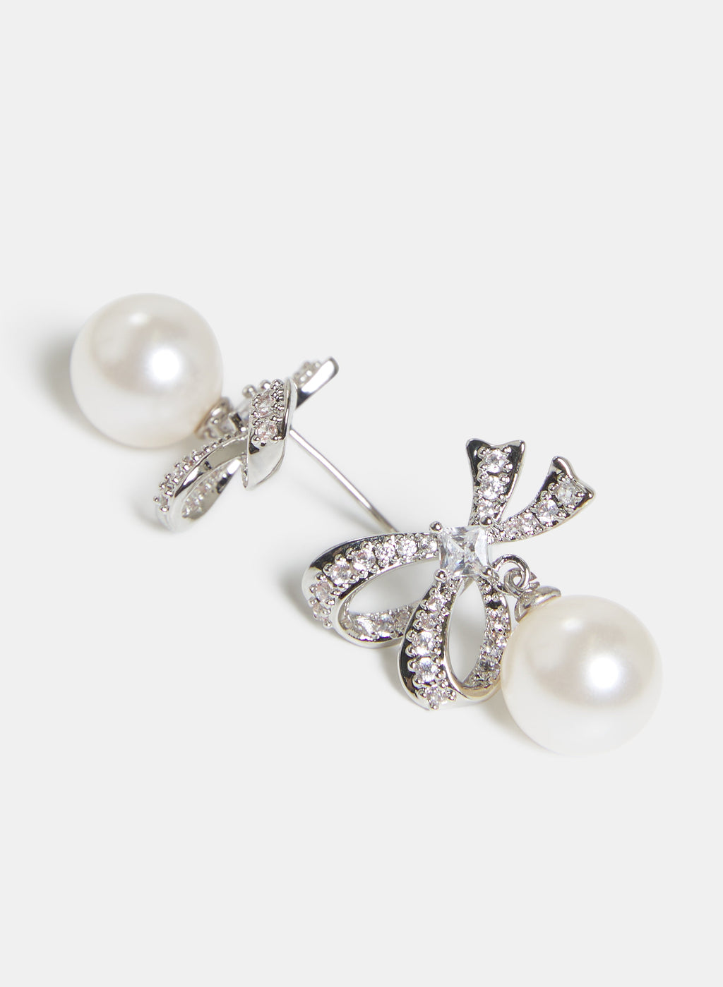 Bow & Pearl Drop Earrings