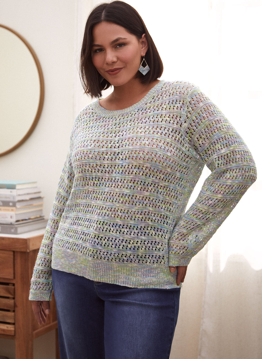 Dex - Long Sleeve Crochet Sweater