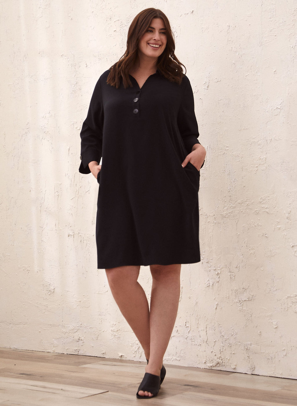 3/4 Sleeve A-Line Dress
