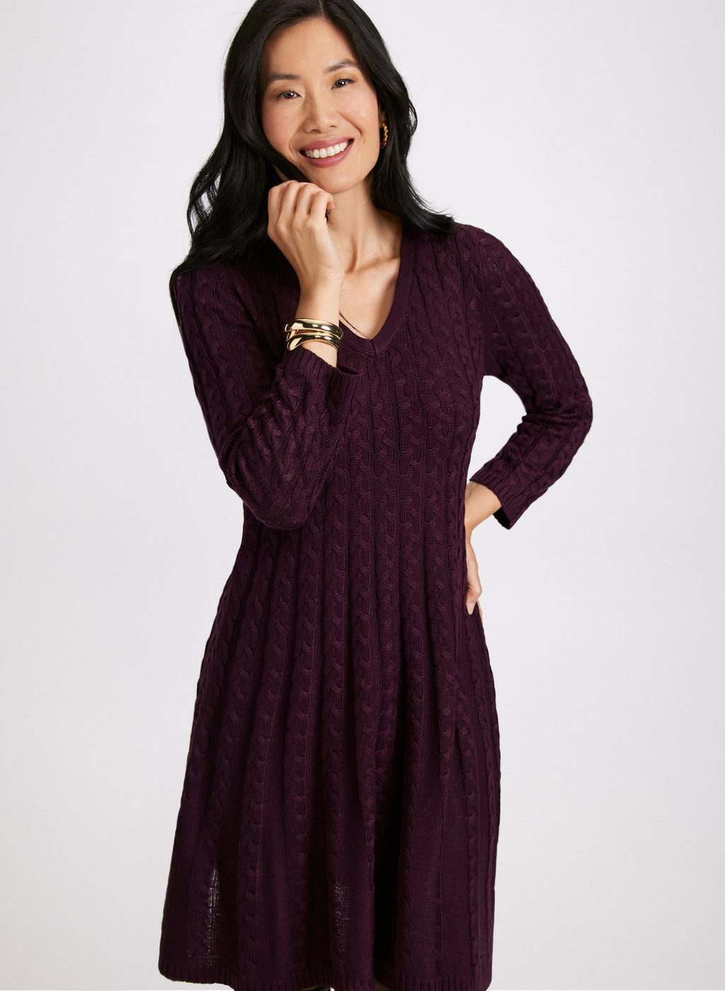 Cable Knit Sweater Dress