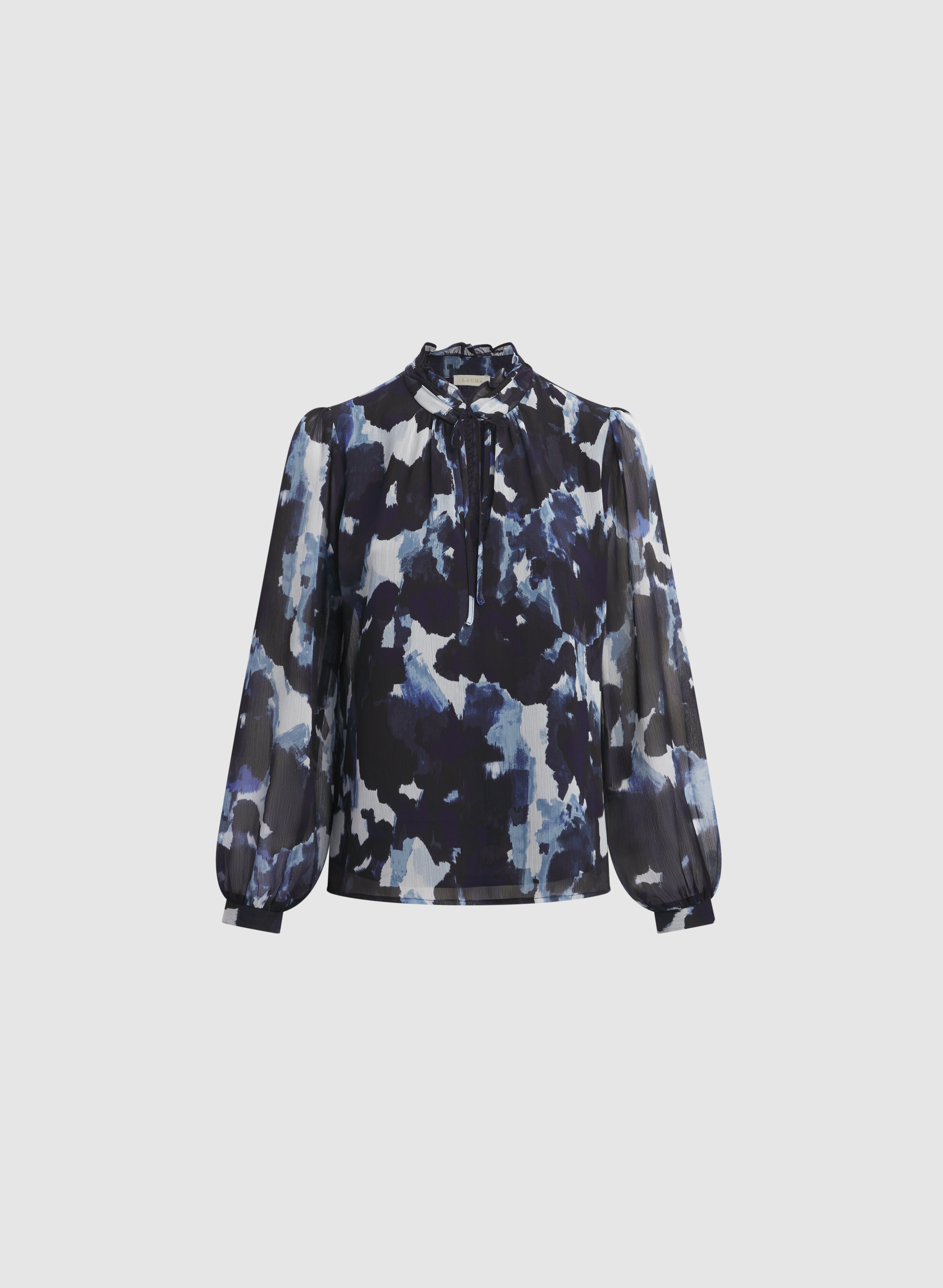 Abstract Wave Print Blouse