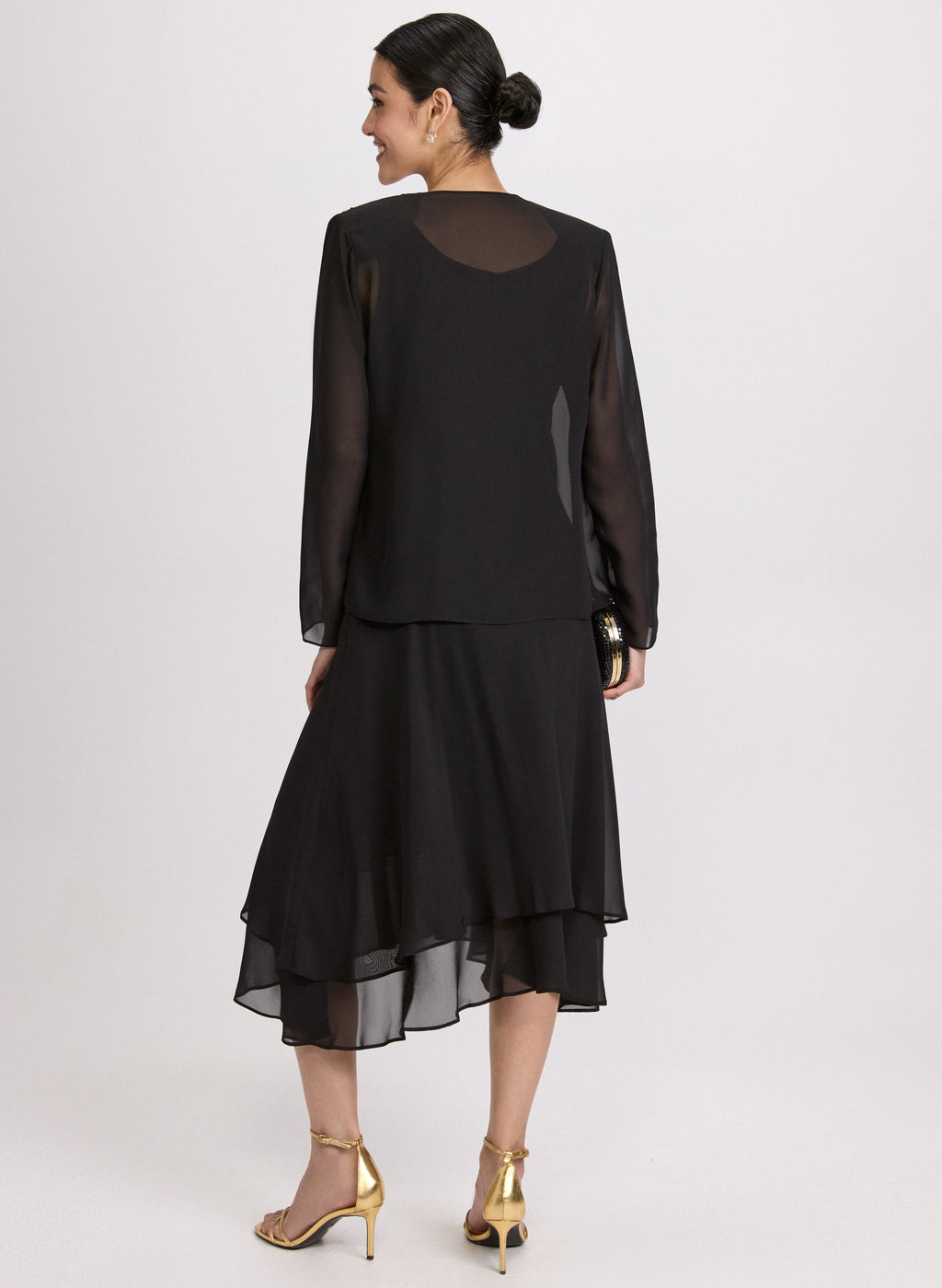 Chiffon Sequin Dress & Jacket Set