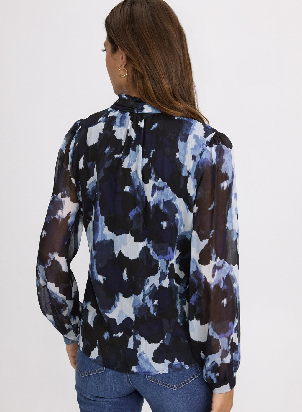 Abstract Wave Print Blouse