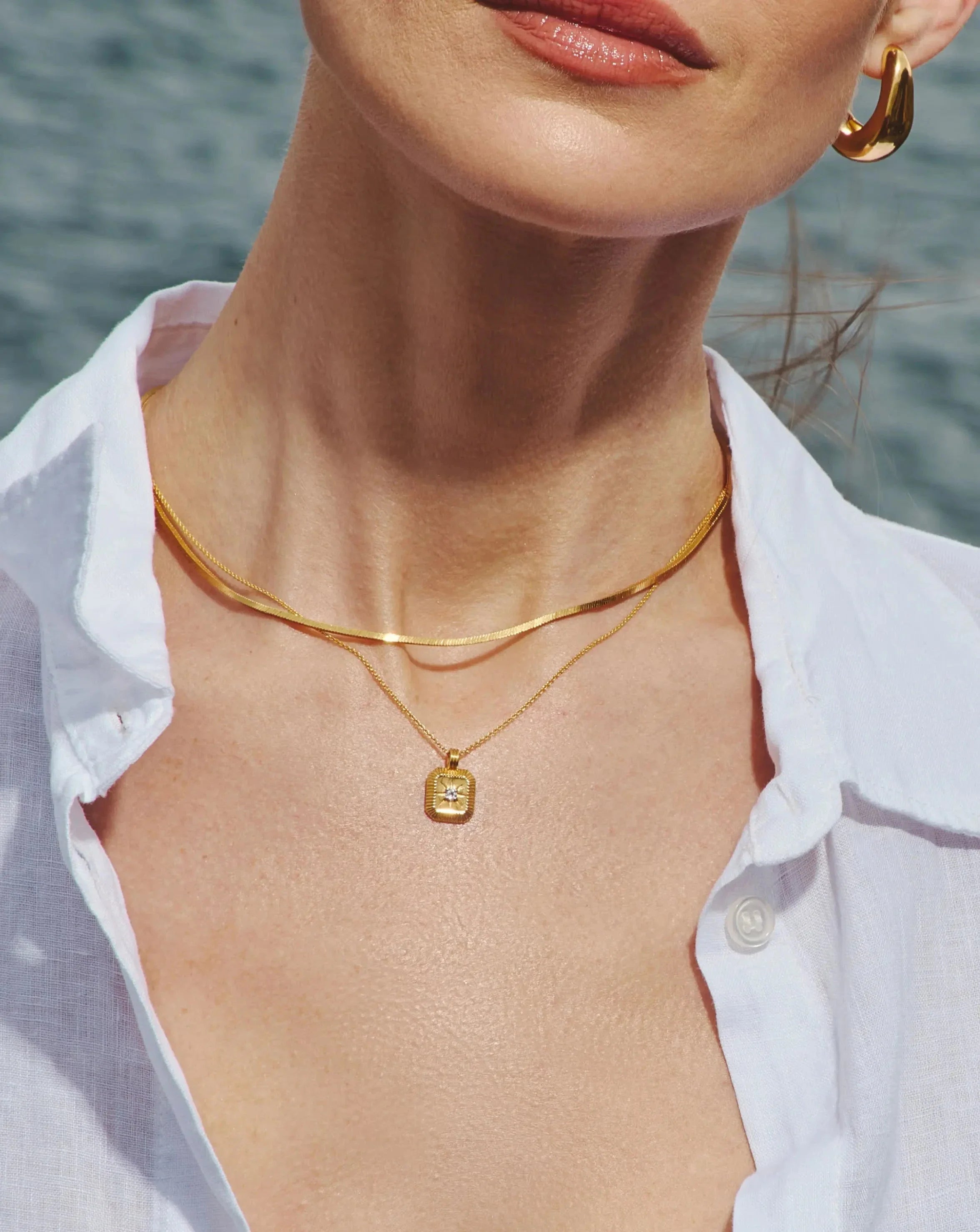 April Birthstone Pendant Necklace | 18k Gold Vermeil/Crystal