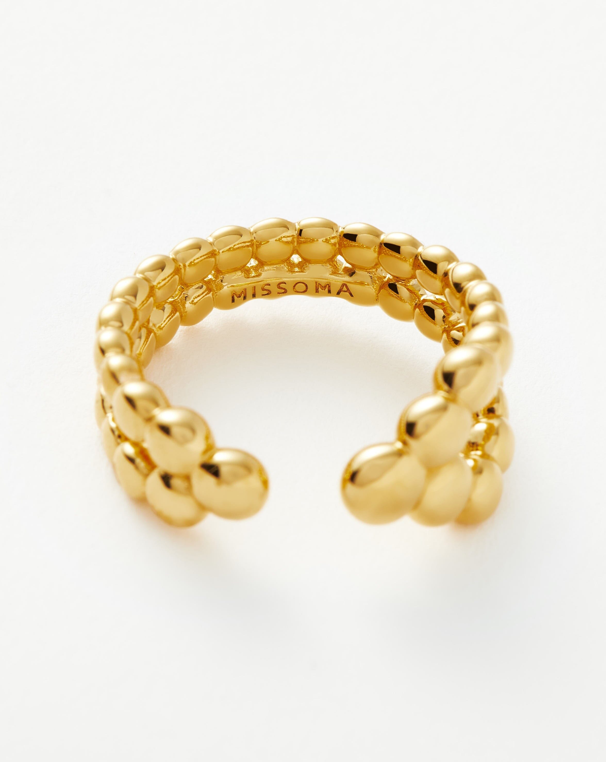 Beaded Open Ring | 18k Gold Vermeil