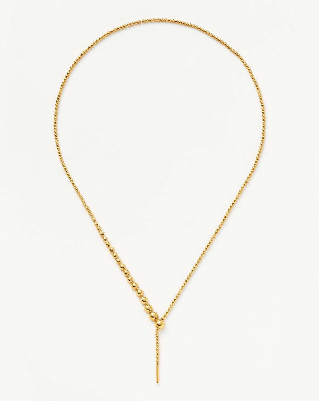 Beaded Stone Slider Lariat Necklace | 18k Gold Vermeil/Cubic Zirconia